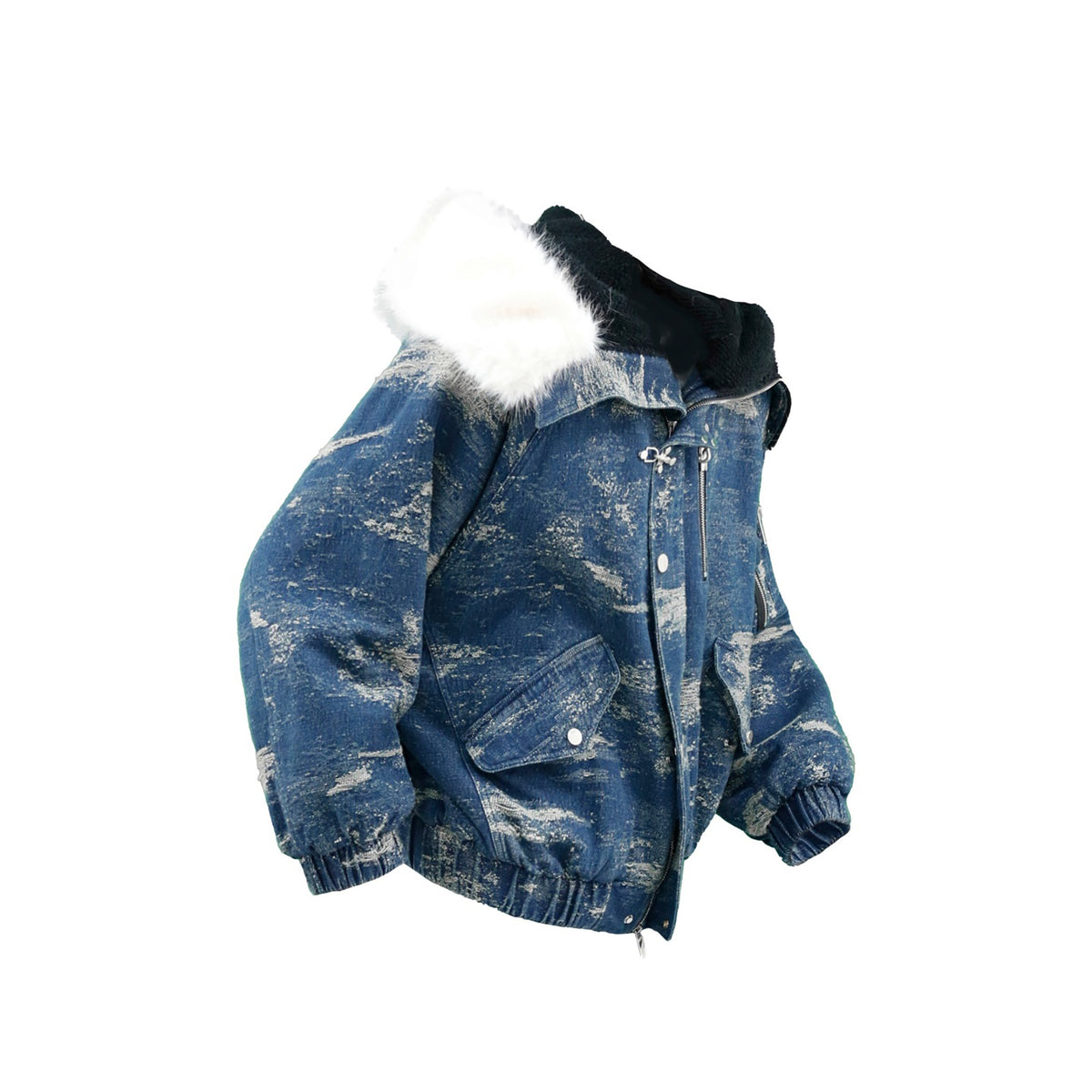 RELABEL Washed Detachable Fleece Collar Hooded N2B Jacket, premium urban and streetwear designers apparel on PROJECTISR.com, RELABEL