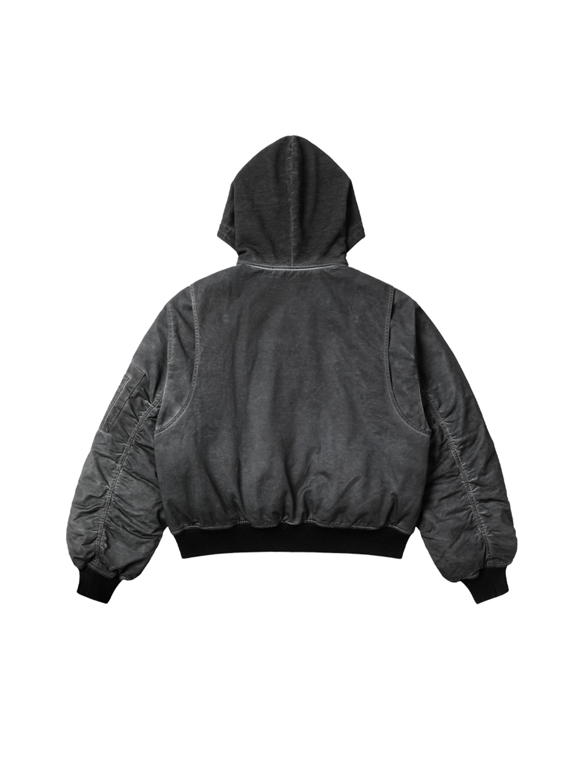 AVINMADE Washed Stitch Hooded Bomber Jacket