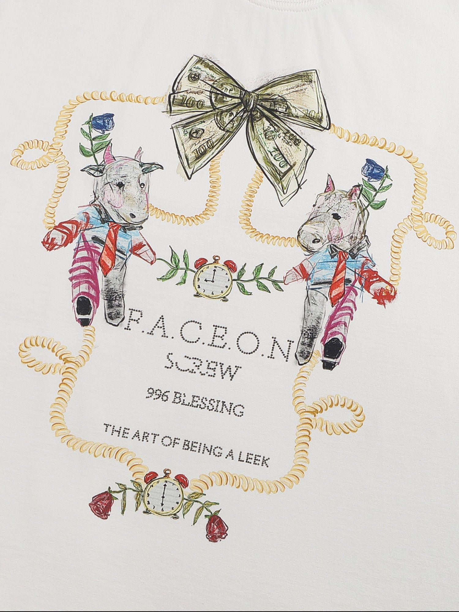 FACEONLAB Whimsical Cow and Horse T-Shirt, premium urban and streetwear designers apparel on PROJECTISR.com, FACEONLAB