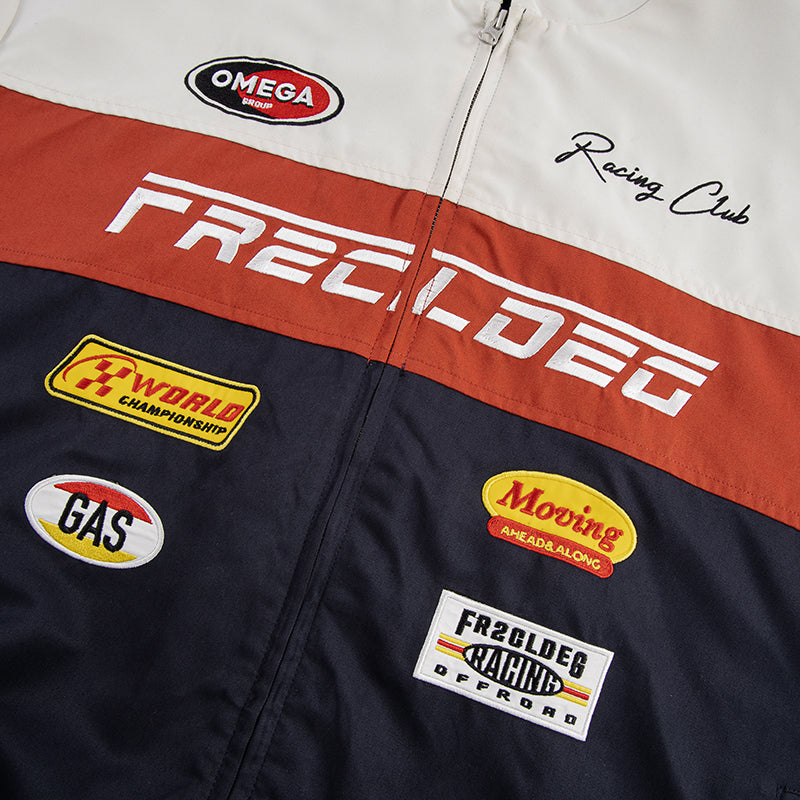 F2CE Retro Contrast Racing Patch Jacket