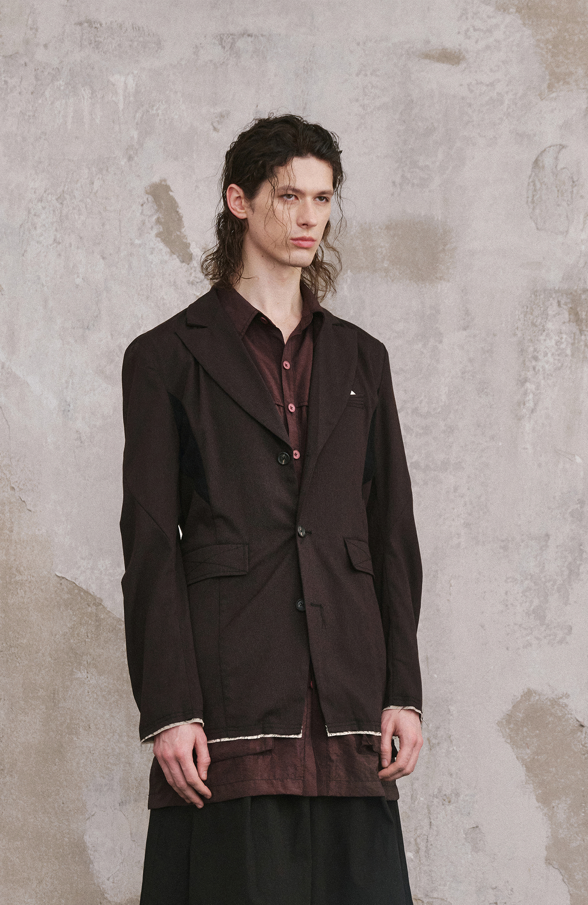 ILNya Nieternite Nifutur Spliced Knit Blazer Jacket