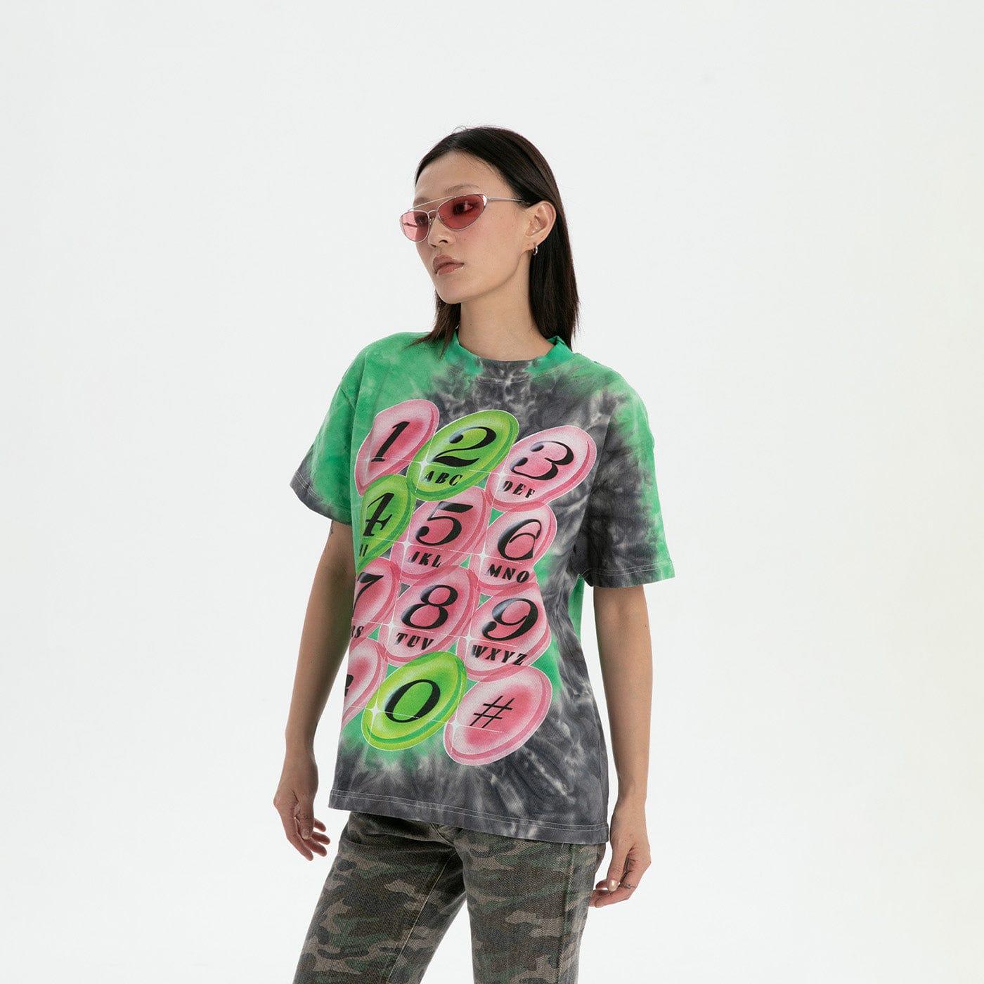 RTVG Tie-Dye Full-print Telephone T-Shirt