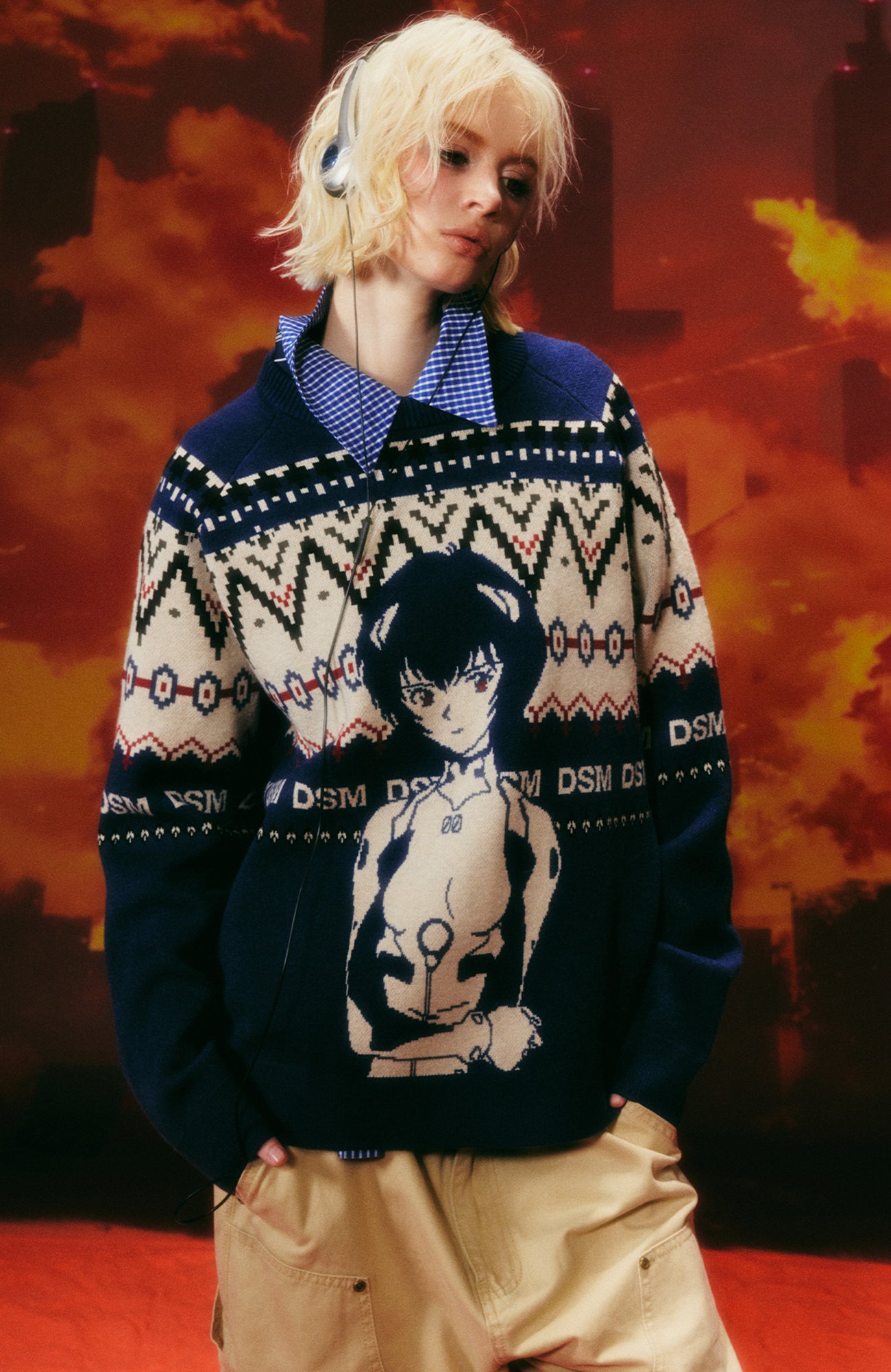 DONSMOKE x EVA Jacquard Graphic Sweater