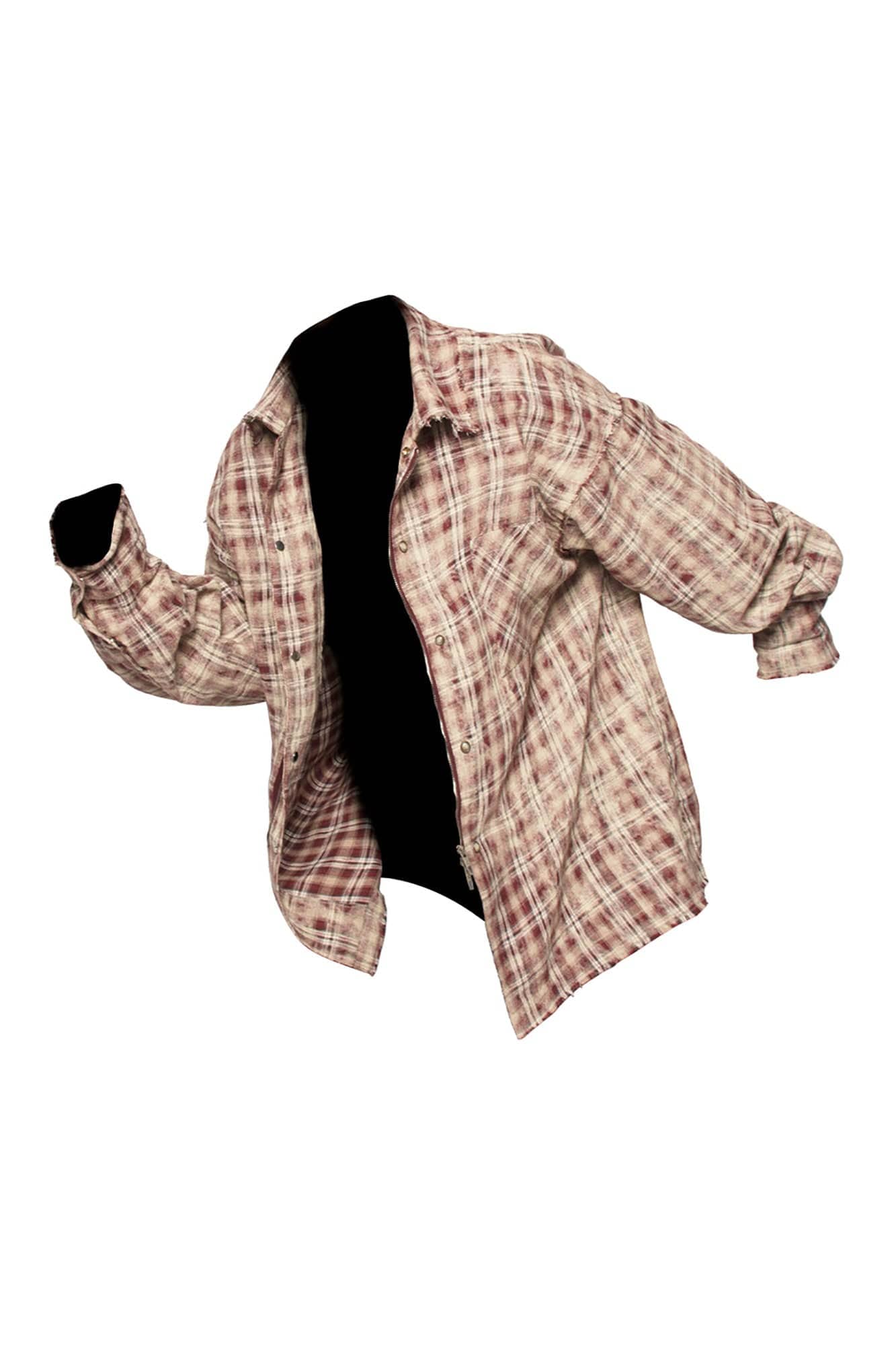 RELABEL Tie-dye Plaid Dual Closure Frayed Shirt, premium urban and streetwear designers apparel on PROJECTISR.com, RELABEL