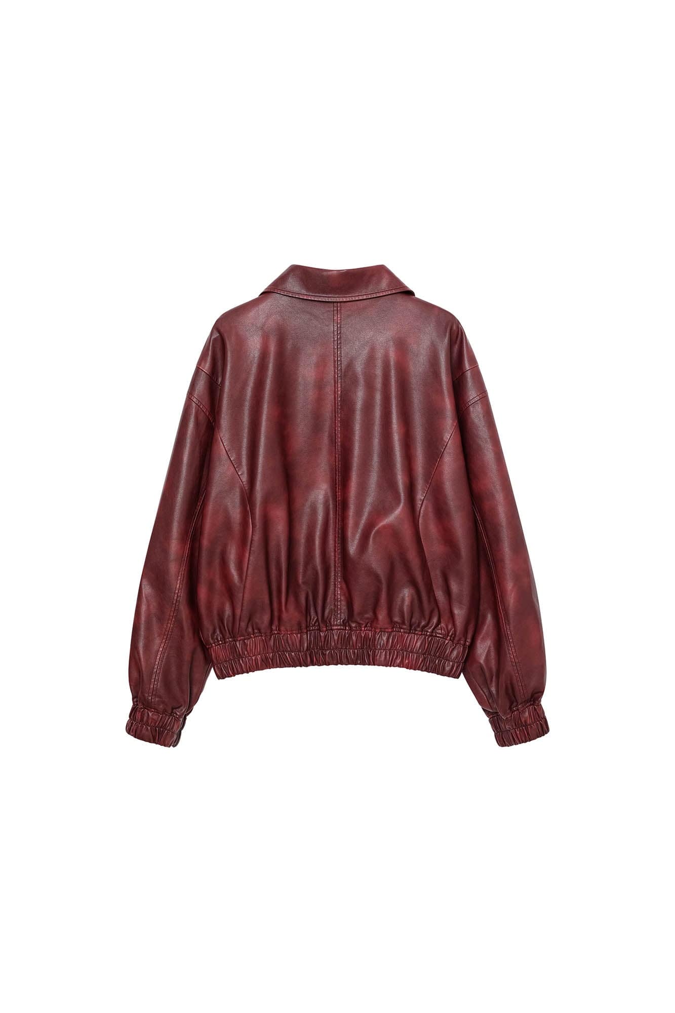 ALVNG AR ANTS Retro Distressed Spliced PU Jacket