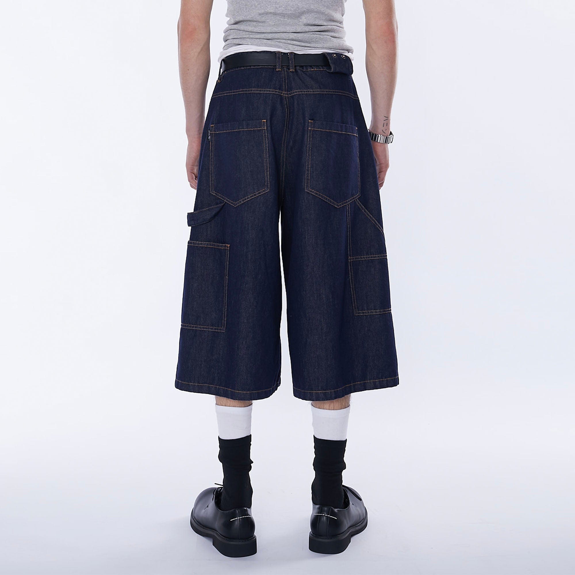 ASSEEN Double-Knee Raw Denim Shorts, premium urban and streetwear designers apparel on PROJECTISR.com, ASSEEN