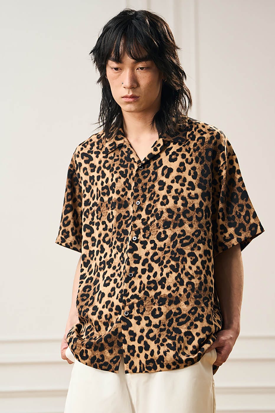 EPIC POETRY Leopard Cuban Half Shirt, premium urban and streetwear designers apparel on PROJECTISR.com, EPIC POETRY