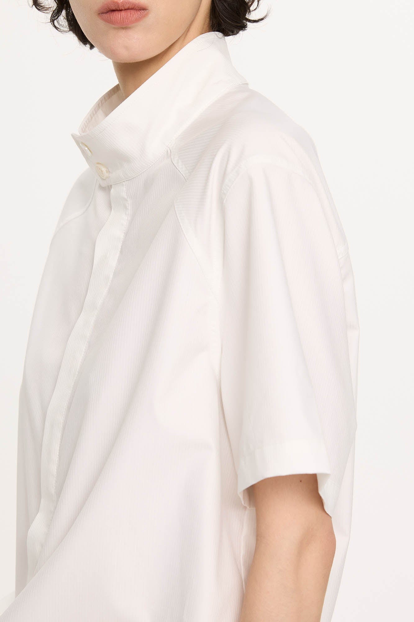 KREATE Harrington Stand-Collar Half Sleeve Shirt