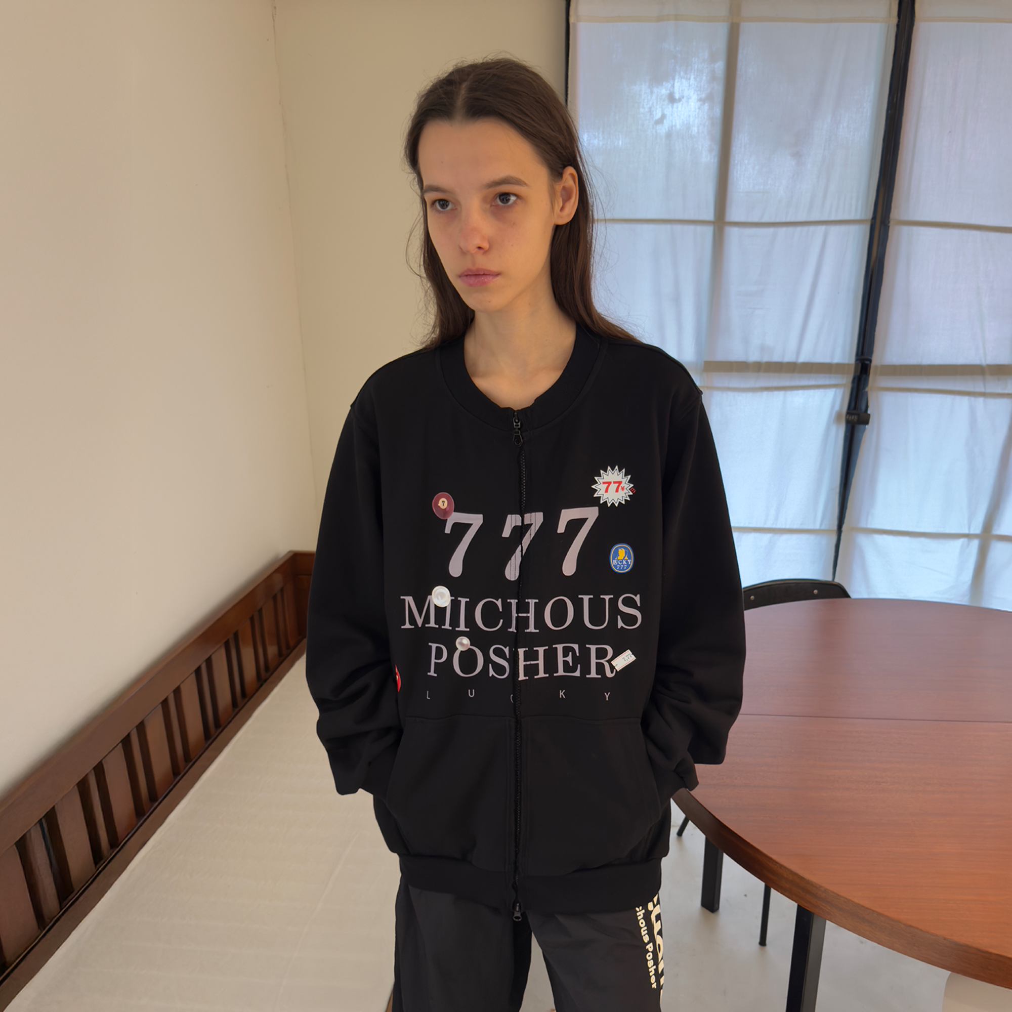 MIICHOUS Lucky 777 Graphic Zip Sweatshirt