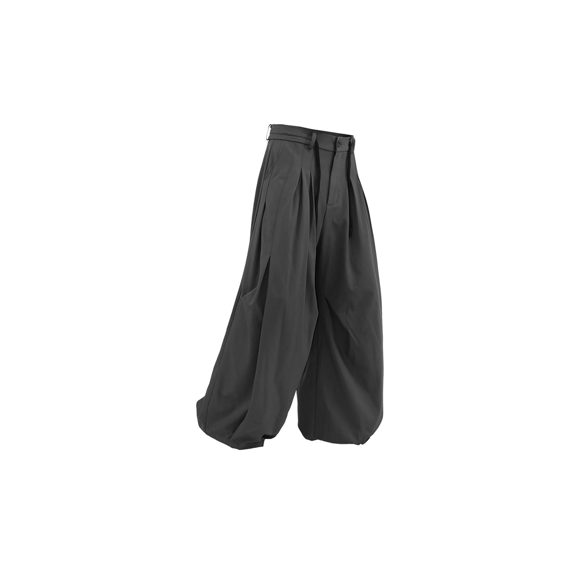 RELABEL Pleated Wide-Leg Elasticated Belt Trousers
