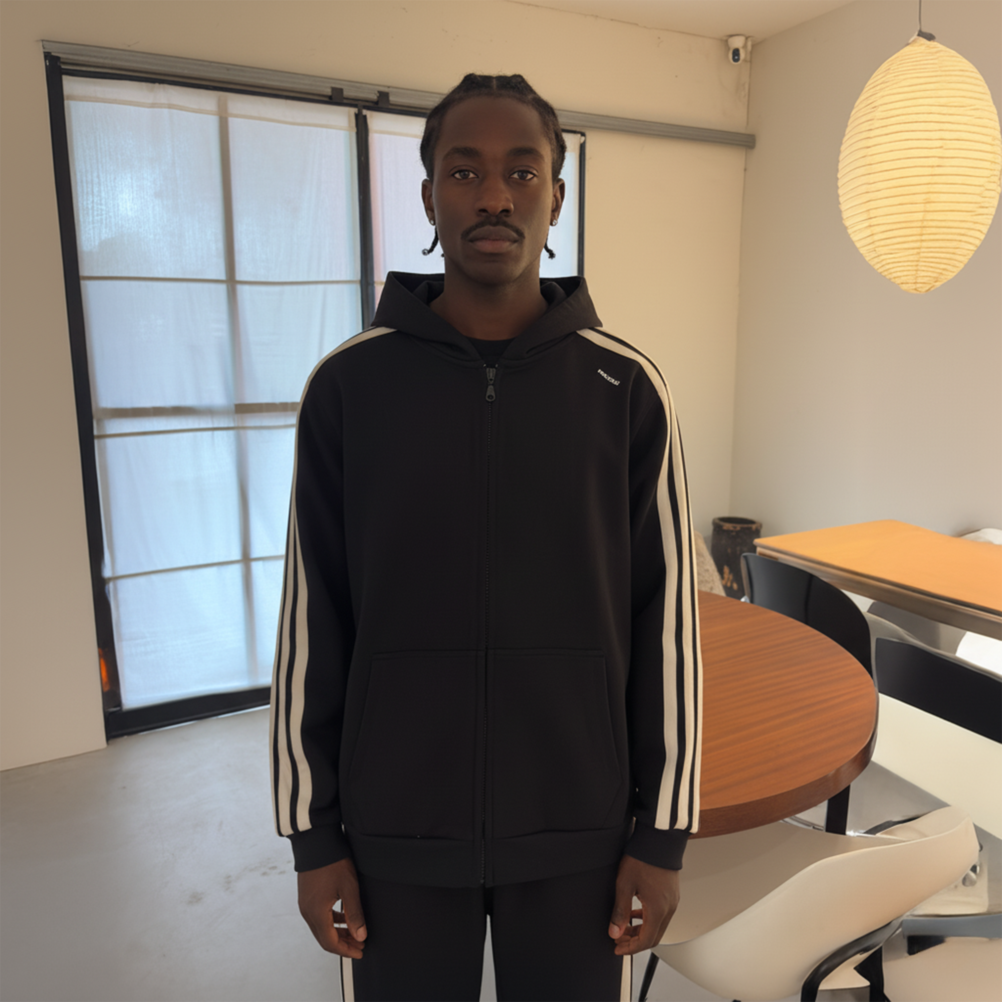 MIICHOUS Essential Stripe Zip-Up Hoodie