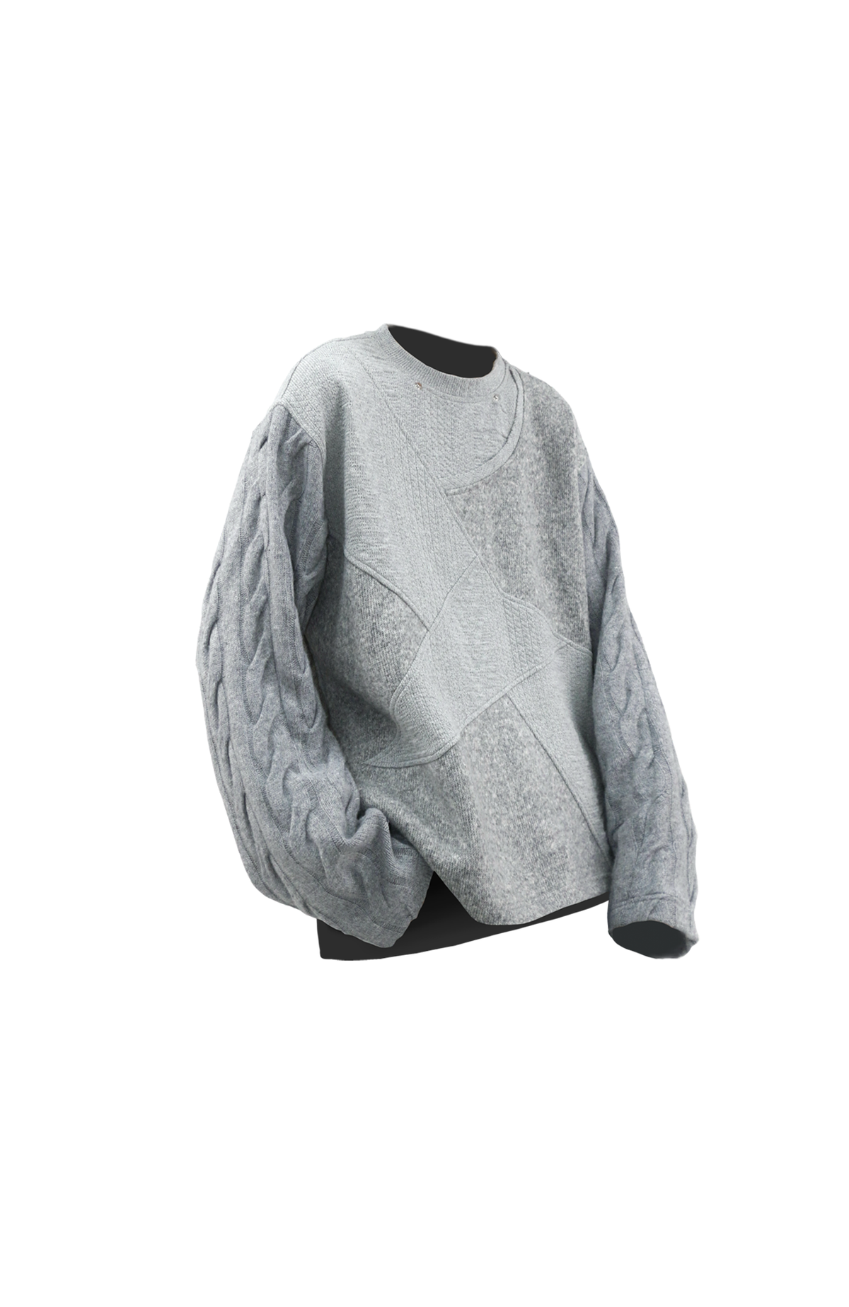 RELABEL Deconstructed Spliced Wool-Blend Textured Sweater