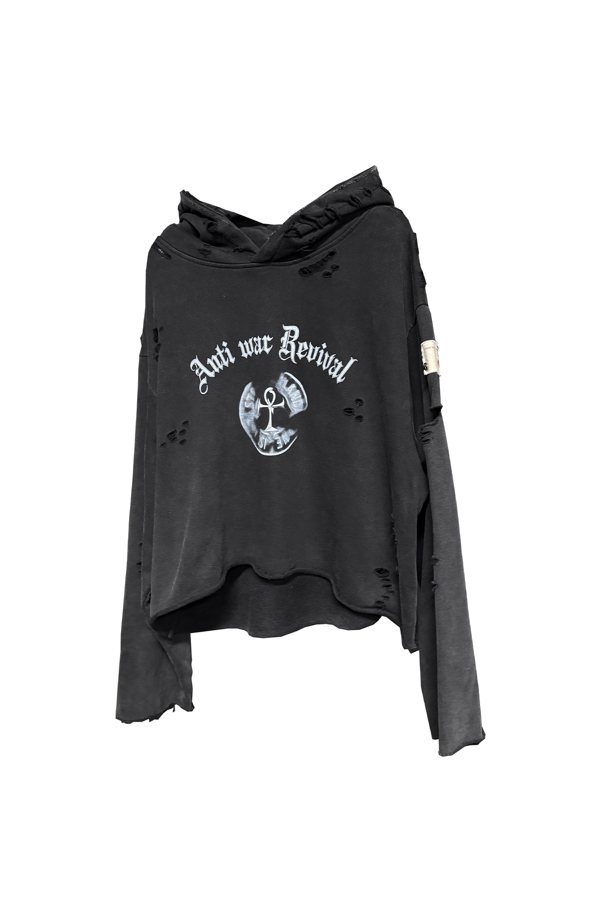 ANTI WAR REVIVAL Badge Graphic Oversized Hoodie