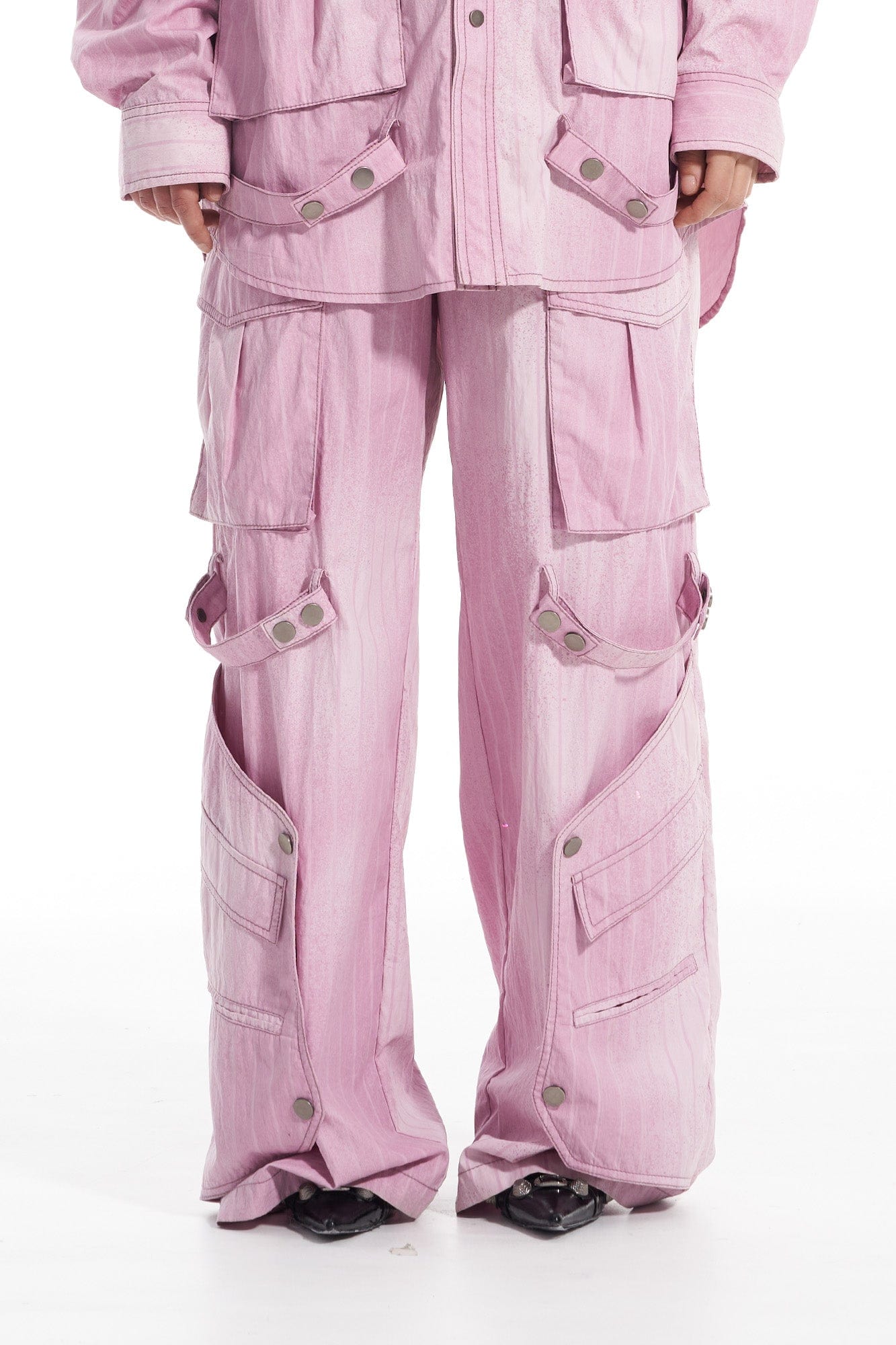 VANN VALRENCE Strap-Wrapped Striped Multi-Pocket Cargo Pants, premium urban and streetwear designers apparel on PROJECTISR.com, VANN VALRENCE