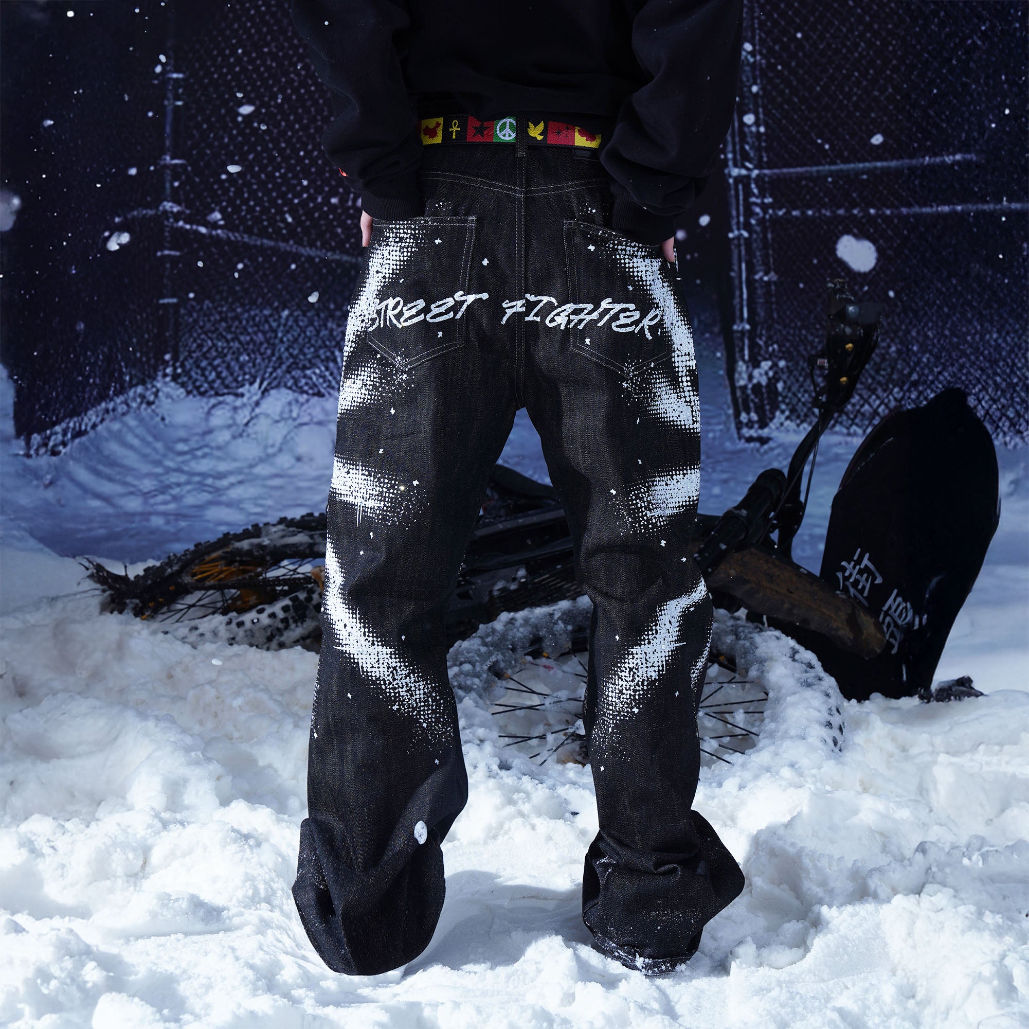VINKID Peace Dove Splatter Jeans