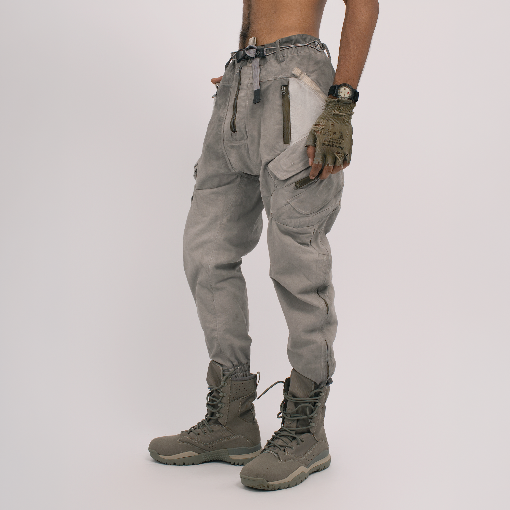 STEAM Distressed Multi-Pocket Utility Cargo Pants