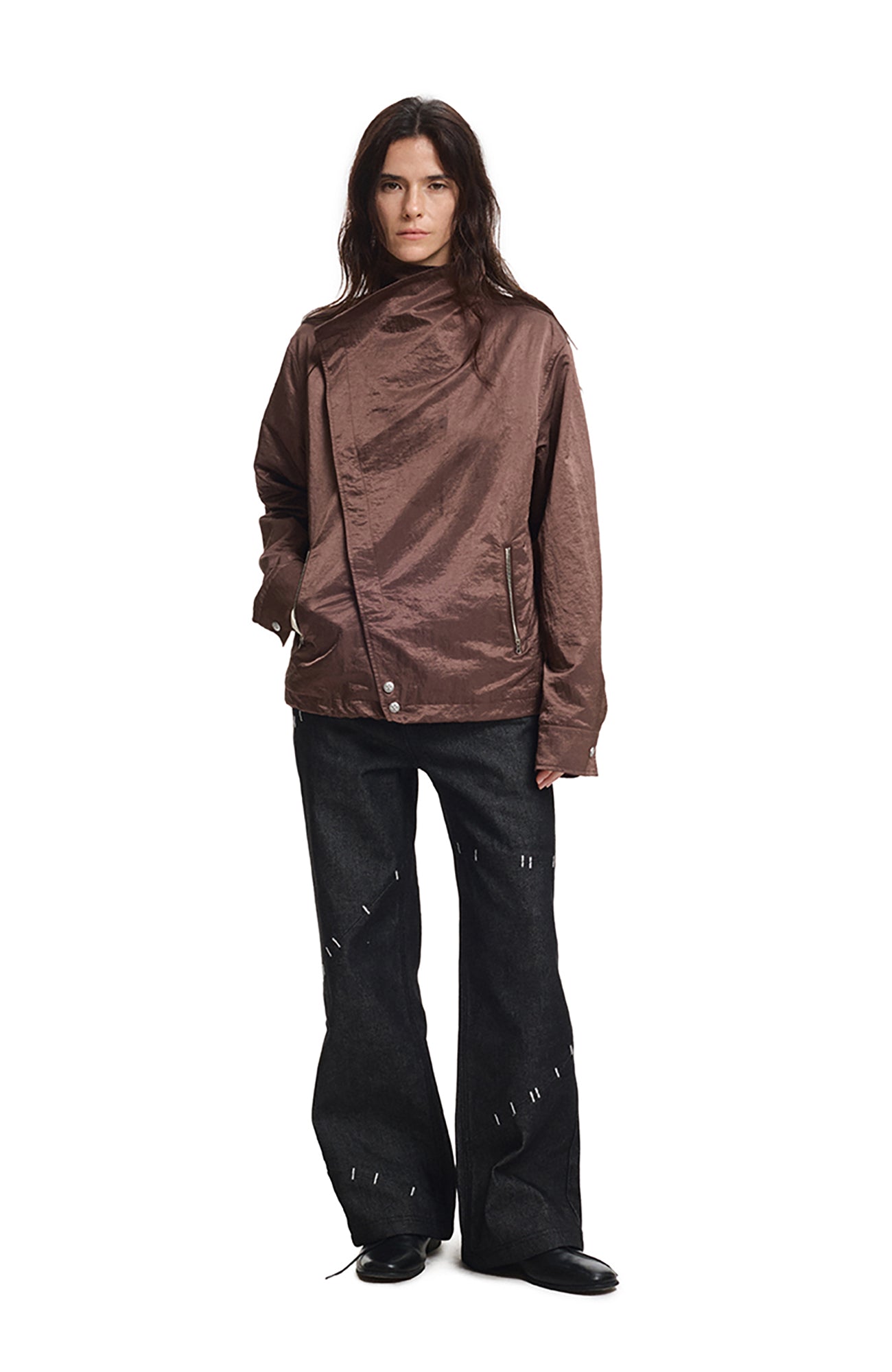 KREATE Asymmetric Convertible Stand Collar Jacket