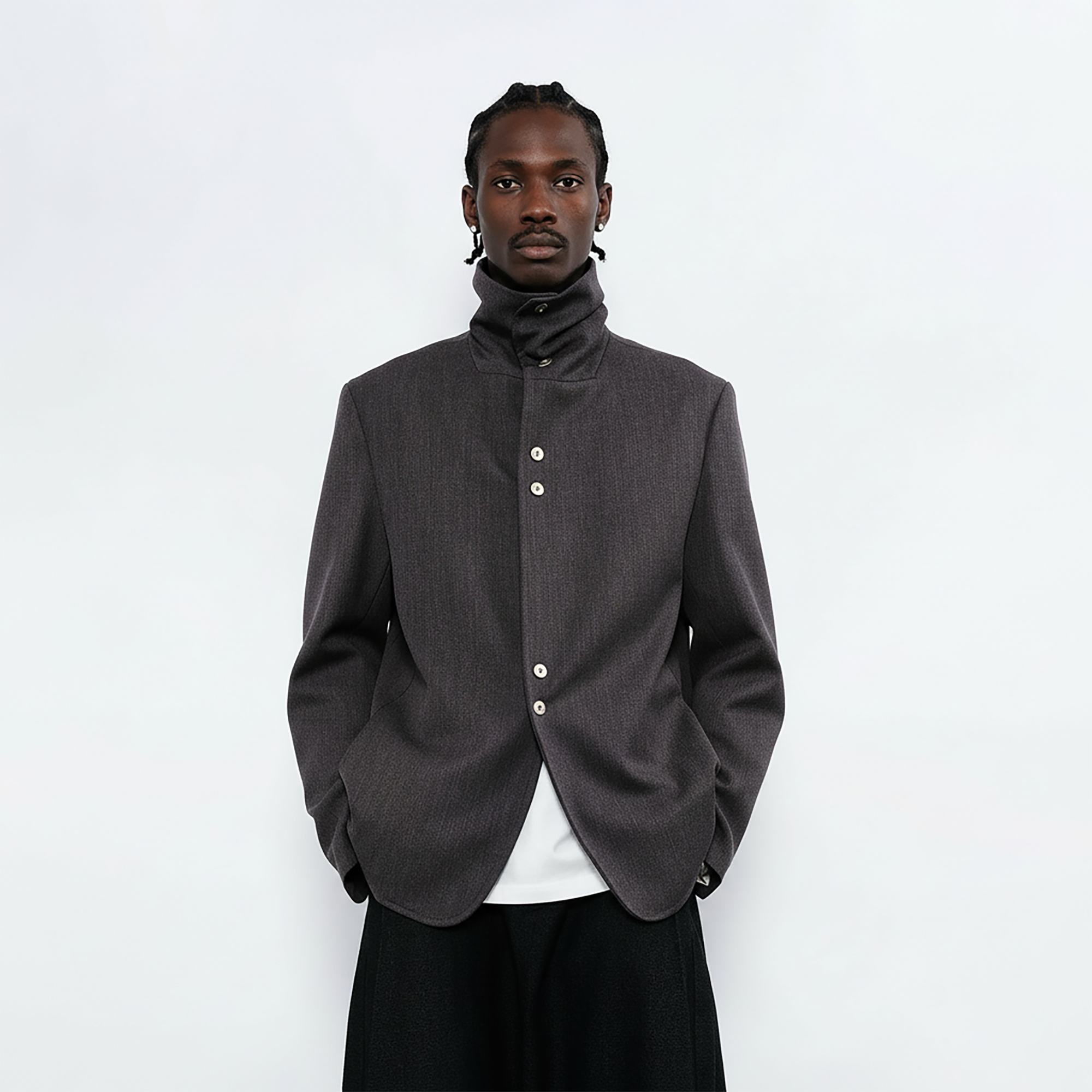 7440 37 1 Essential Stacked Collar Blazer, premium urban and streetwear designers apparel on PROJECTISR.com, 7440 37 1