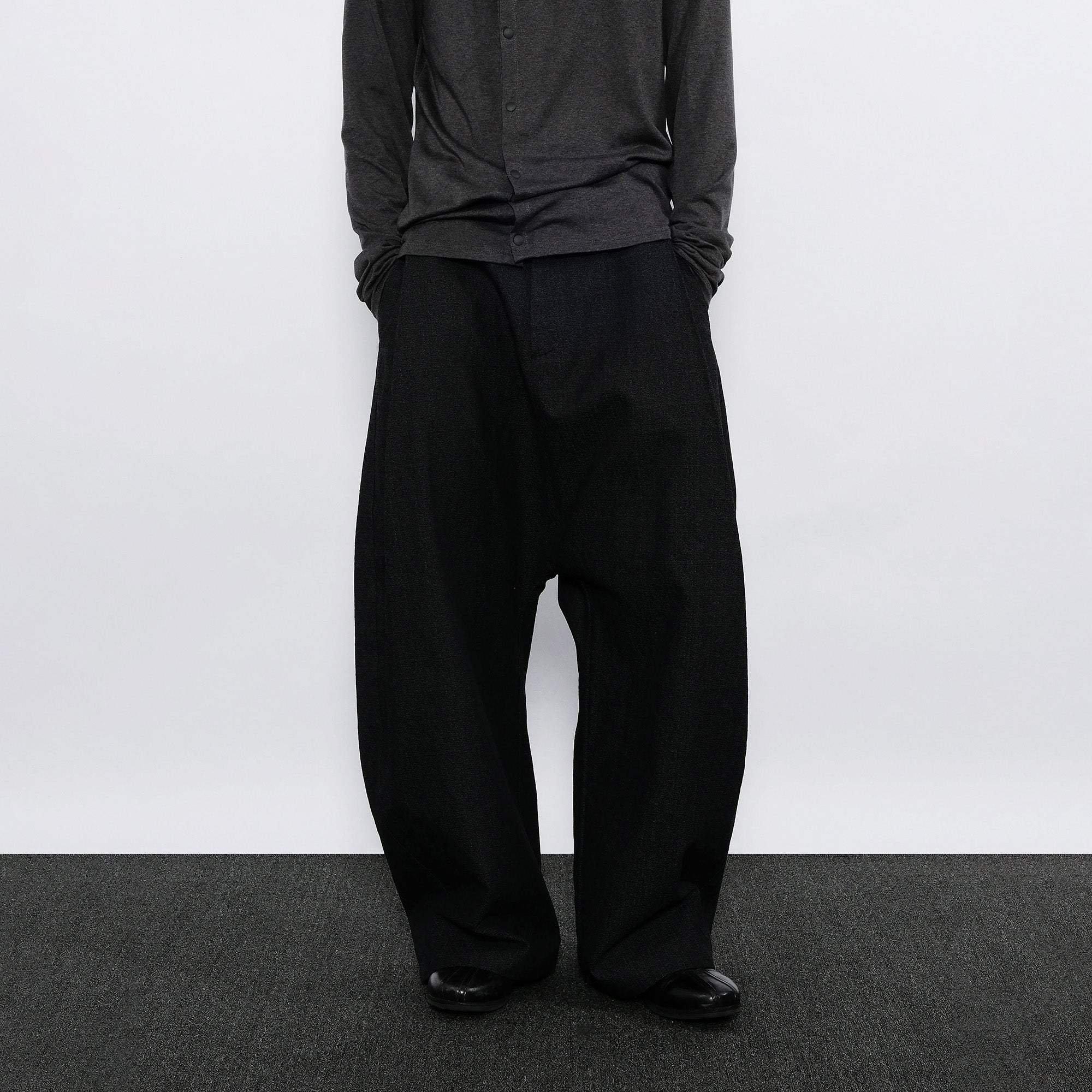 7440 37 1 Symmetrical Pleats Drop-Crotch Jeans, premium urban and streetwear designers apparel on PROJECTISR.com, 7440 37 1