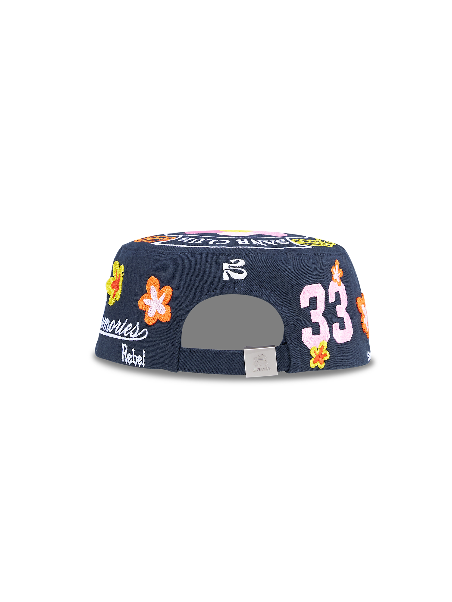 SANB Floral Embroidered Pillbox Cap