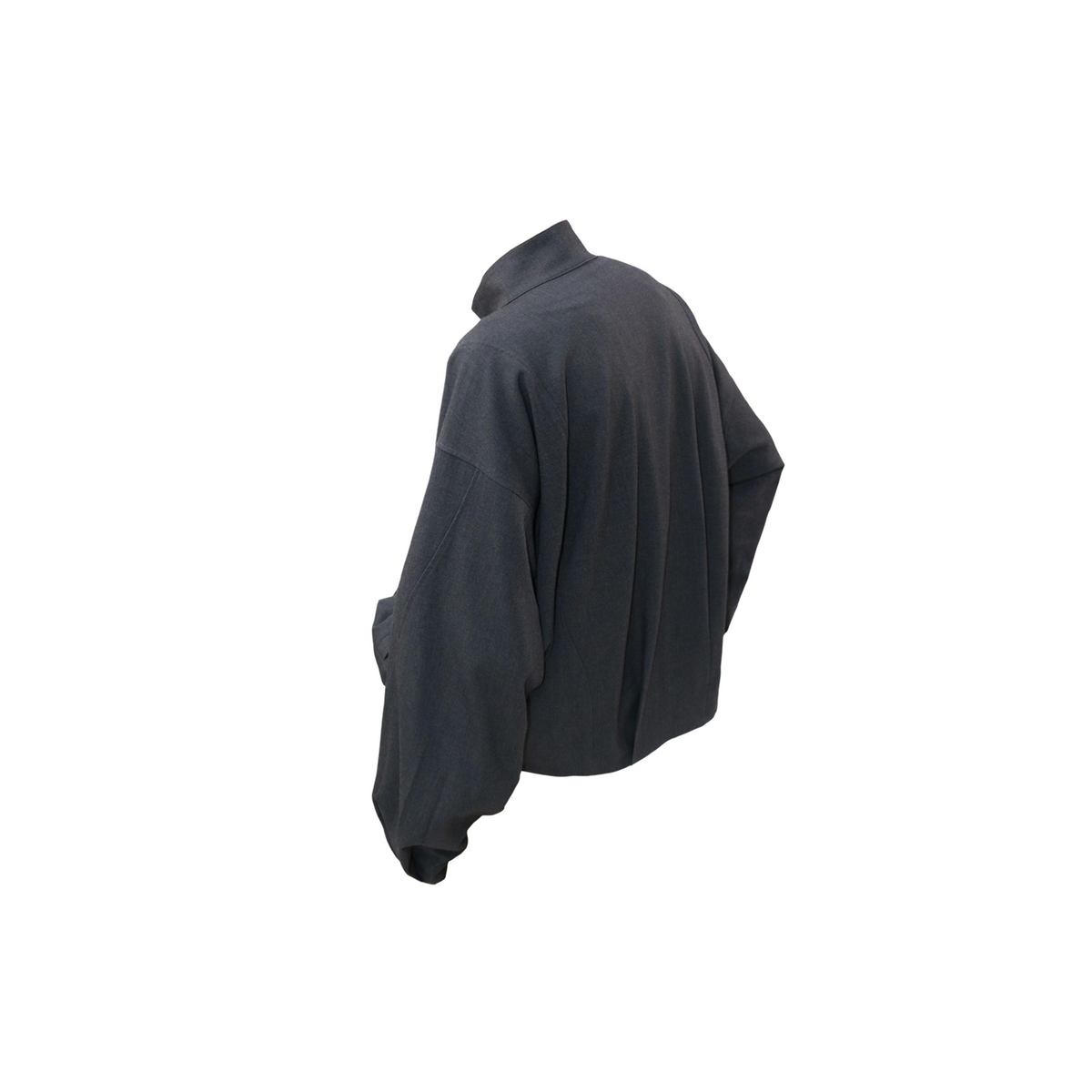 RELABEL Pleated Floral Bud Stand-Collar Oversized Jacket