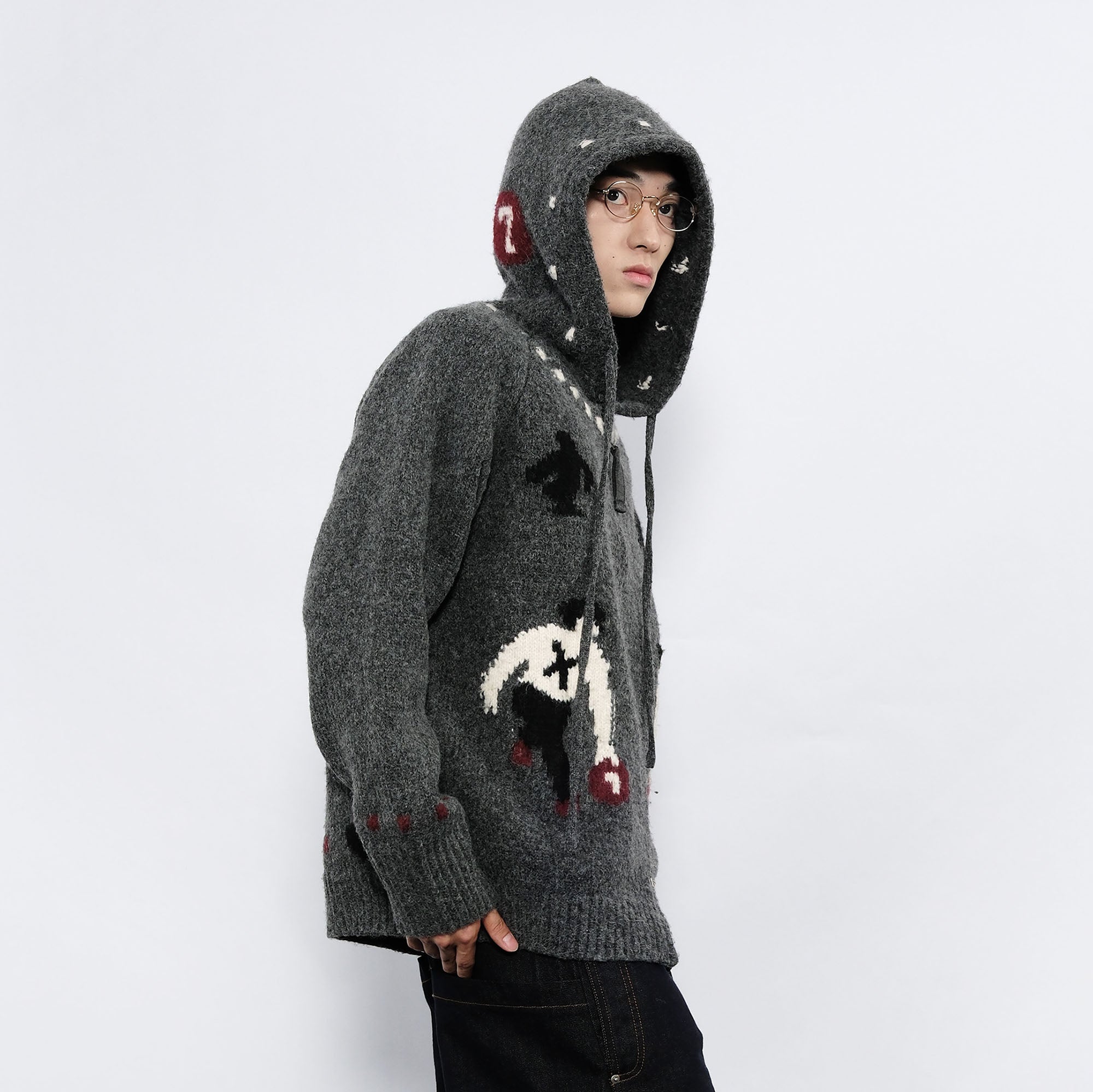 7440 37 1 Fair Isle Wool-Blend Hooded Cardigan, premium urban and streetwear designers apparel on PROJECTISR.com, 7440 37 1