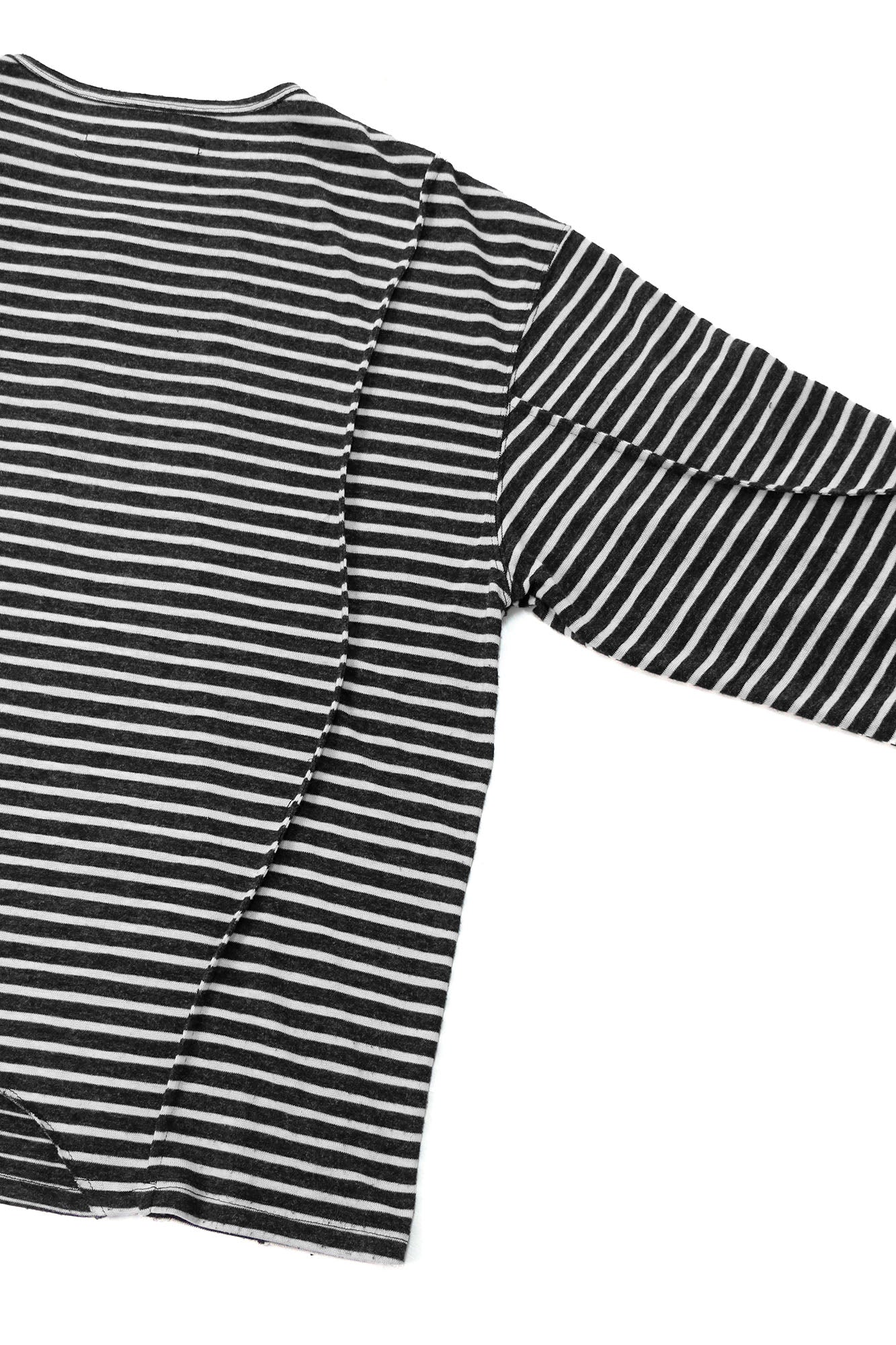 RELABEL Striped Pleated Henley Long-Sleeve Tee, premium urban and streetwear designers apparel on PROJECTISR.com, RELABEL