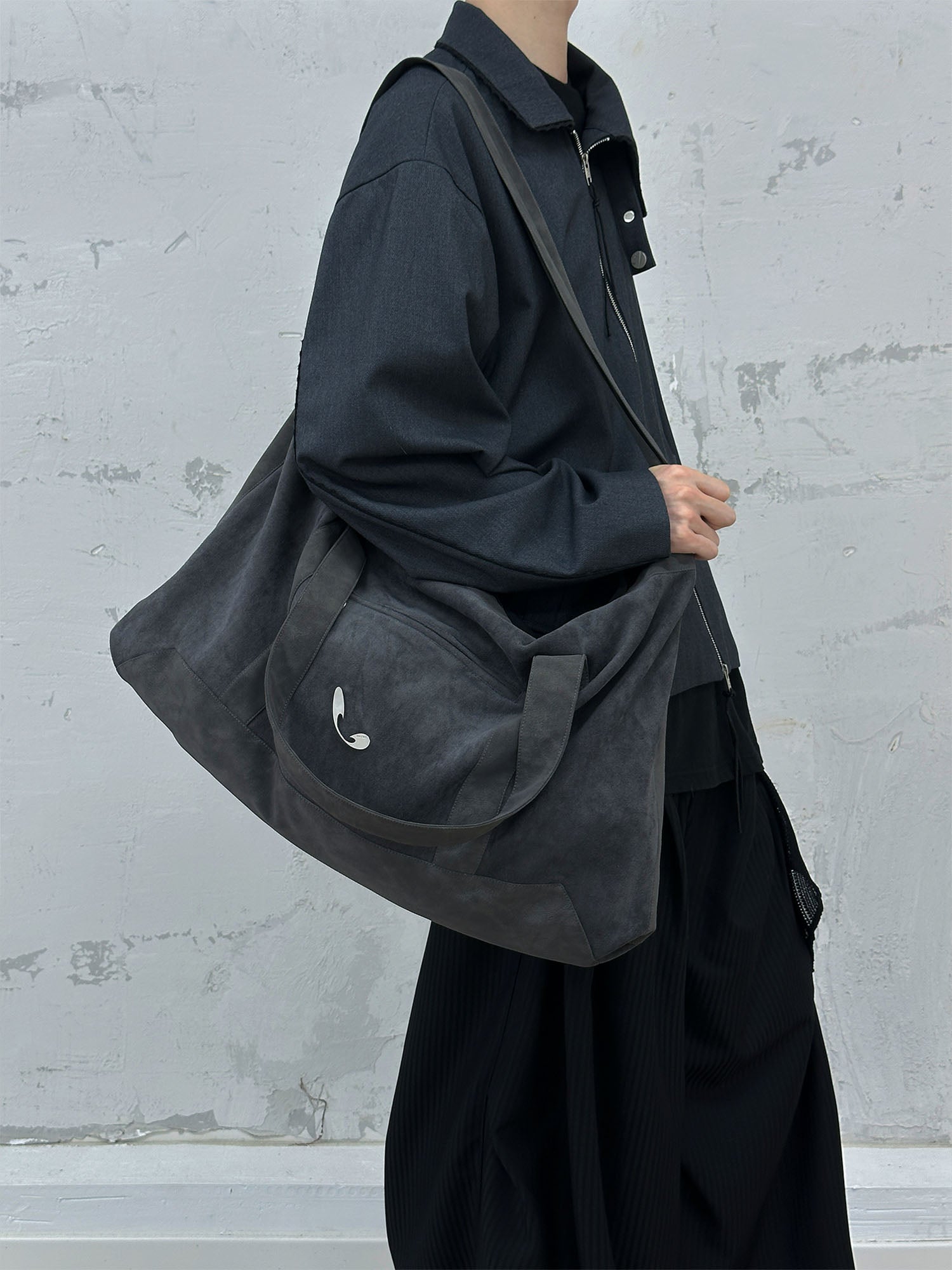 RELABEL Suede Panel Crossbody Bag