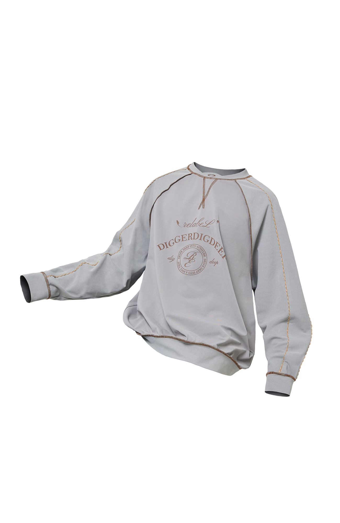 RELABEL Contrast Stitch Graphic Long-Sleeve Tee
