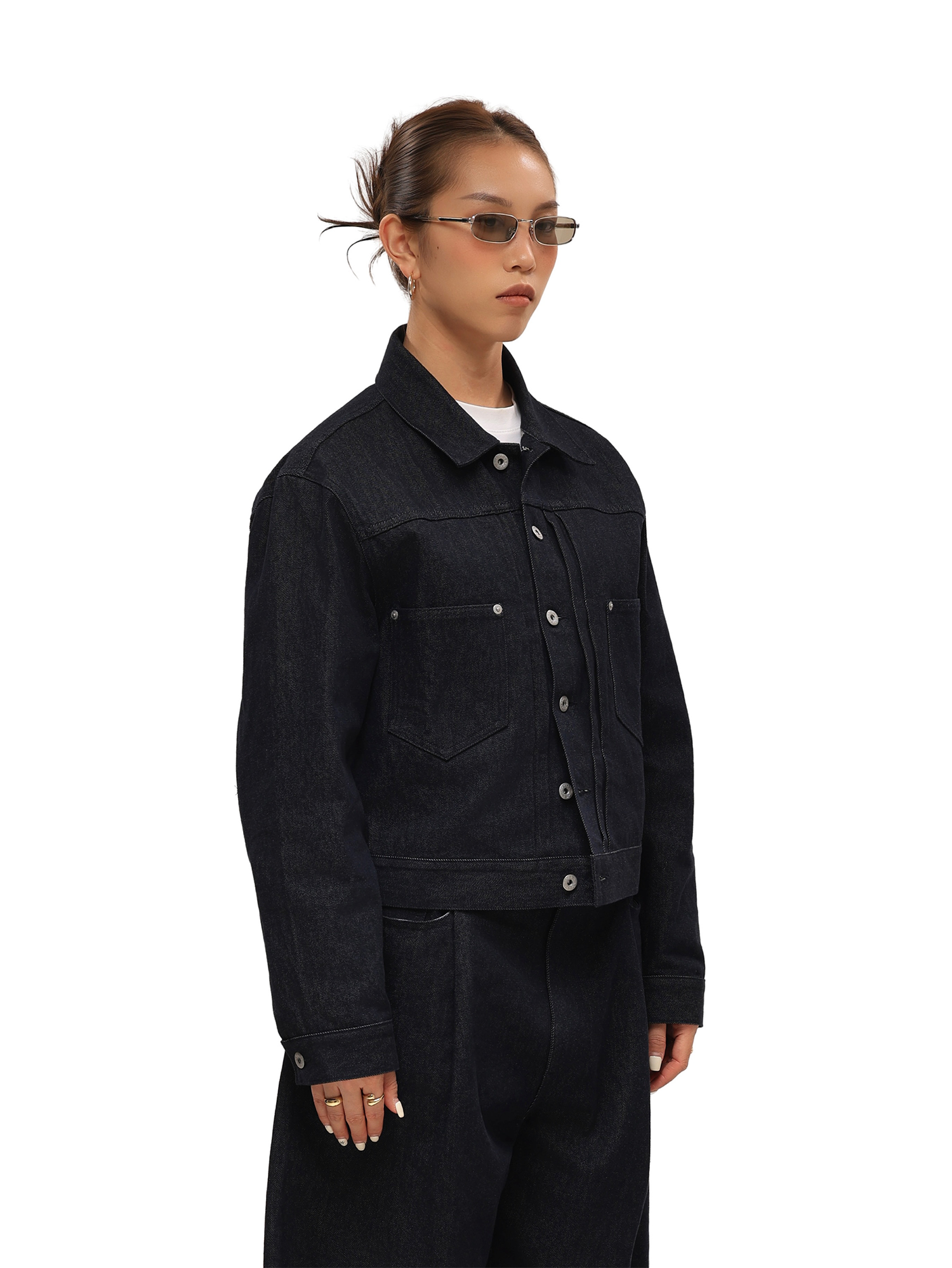 6CRAYON Indigo Denim Oversized Jacket