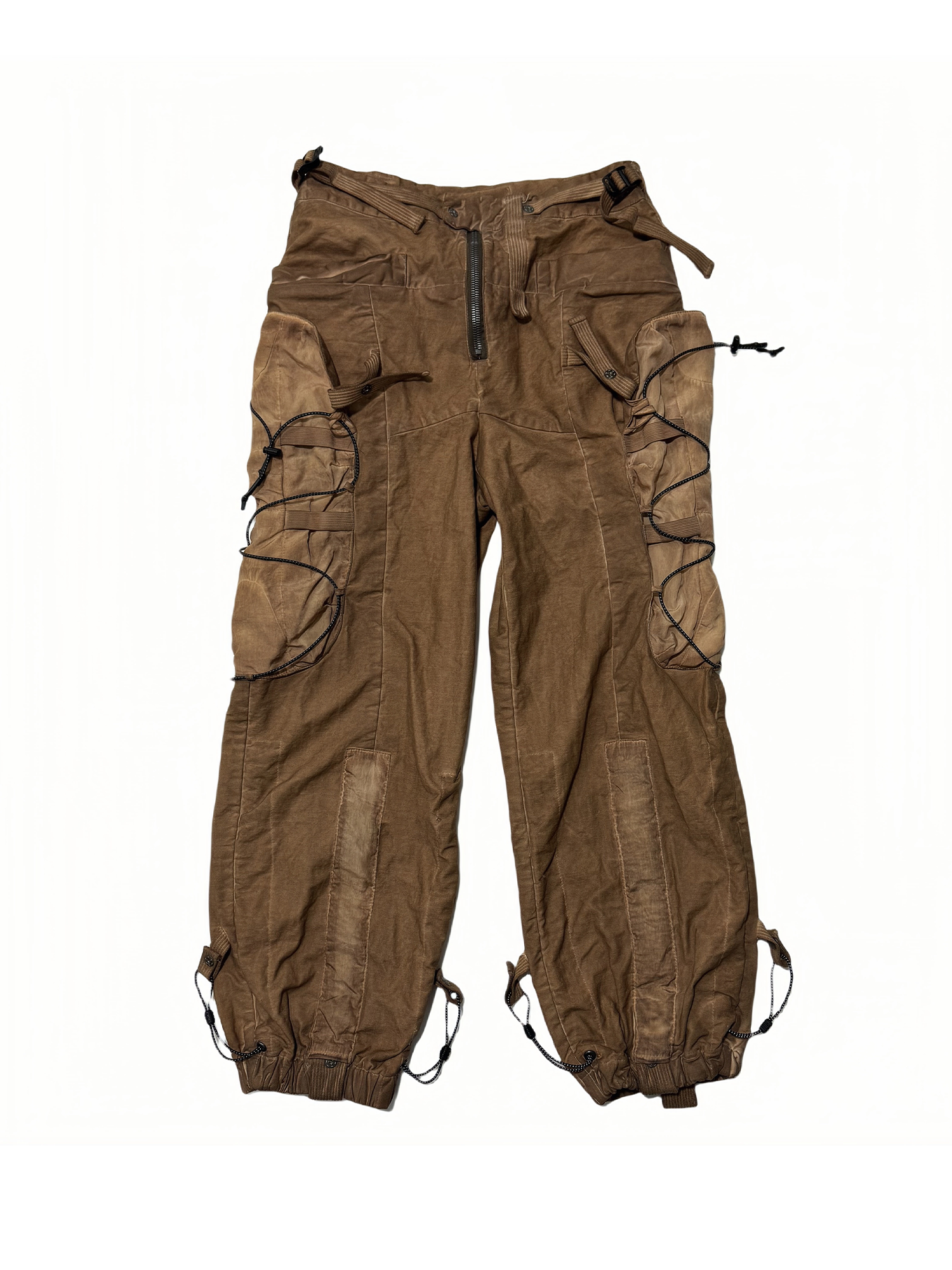 STEAM Washed Multi-Pocket Detachable Waist Bag Cargo Pants