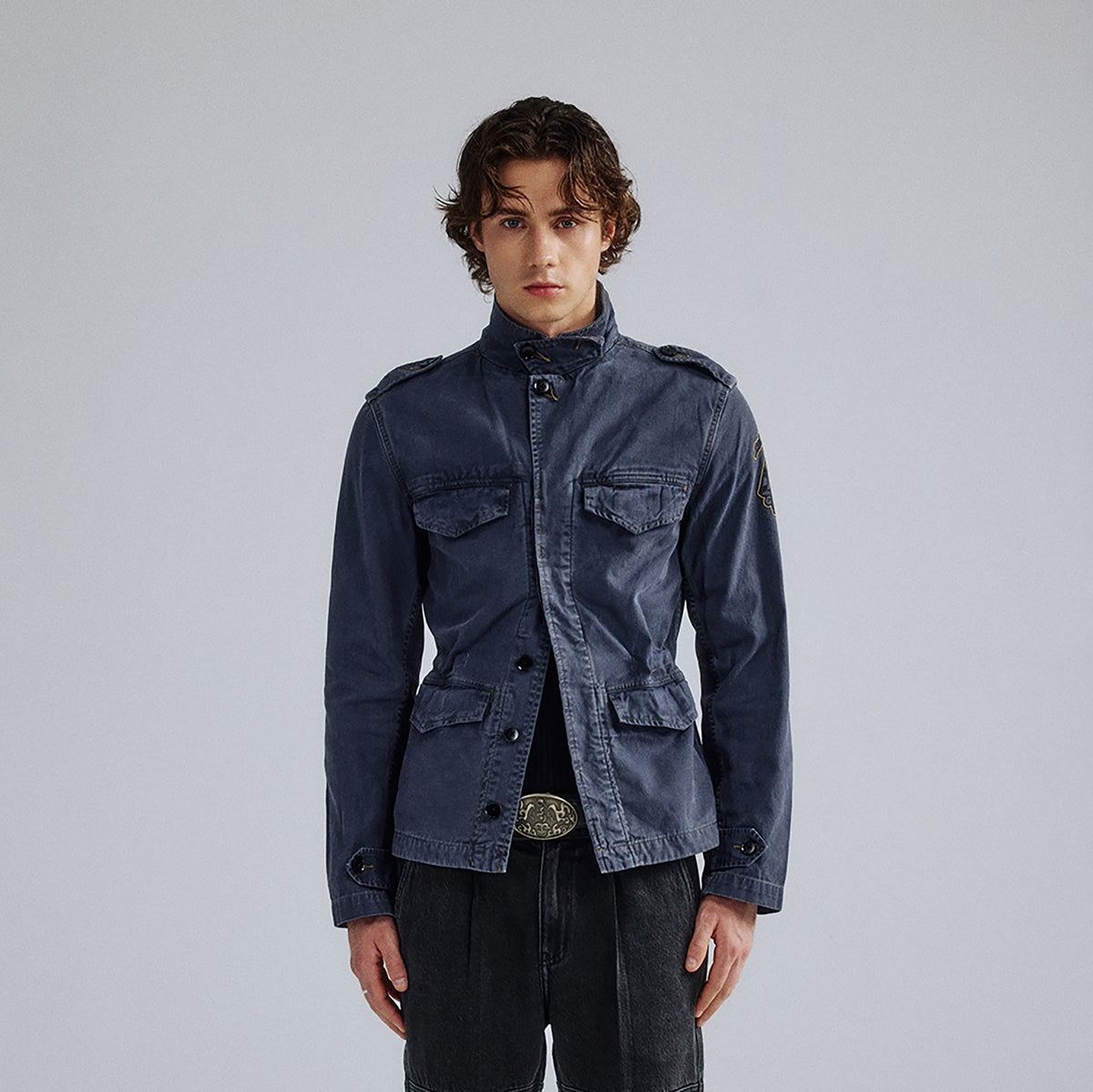 IN EXISTENCE Washed Faded Military Jacket