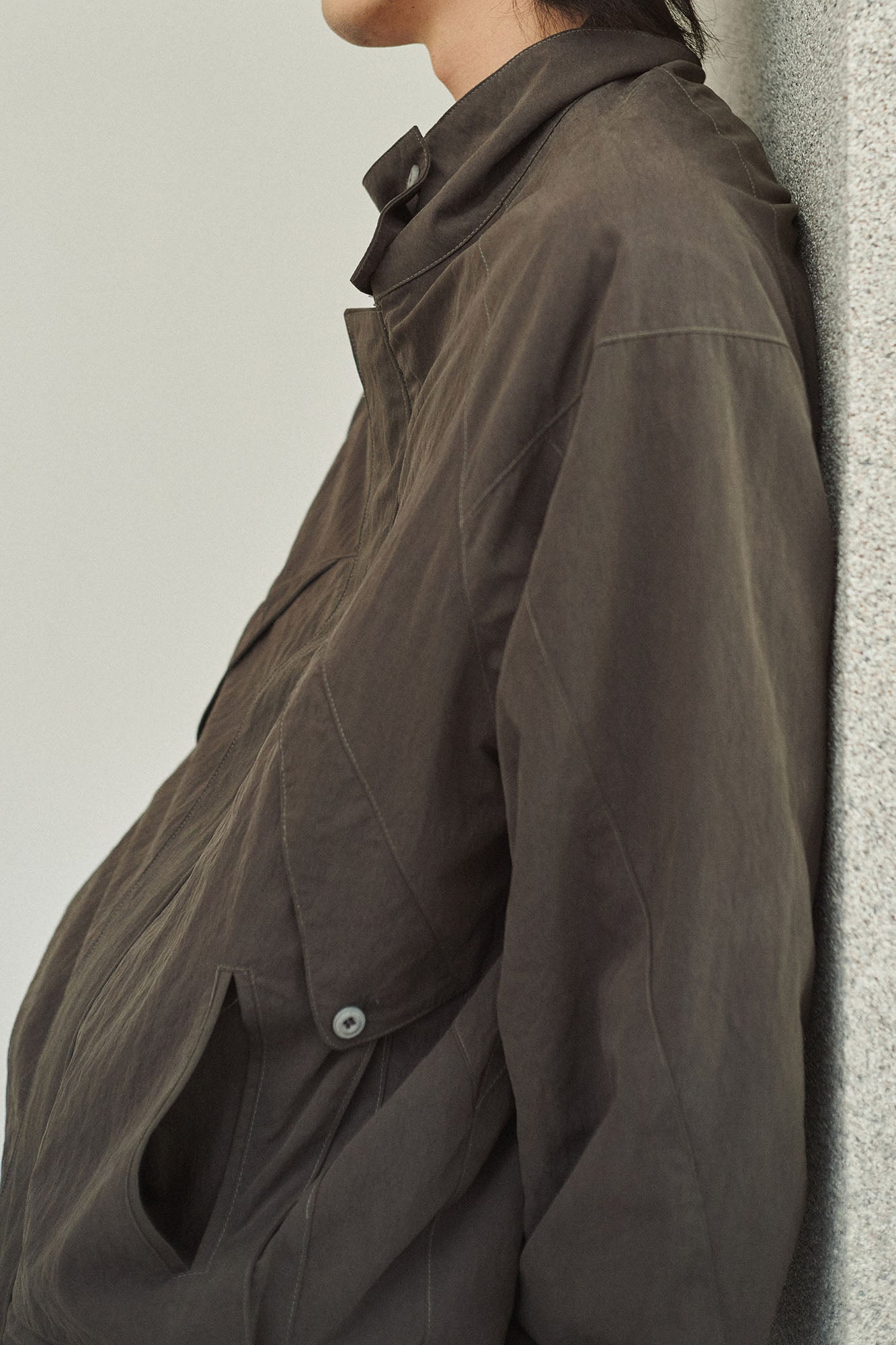 GONGHE REPUB High-Neck Elastic Hem Utility Blouson