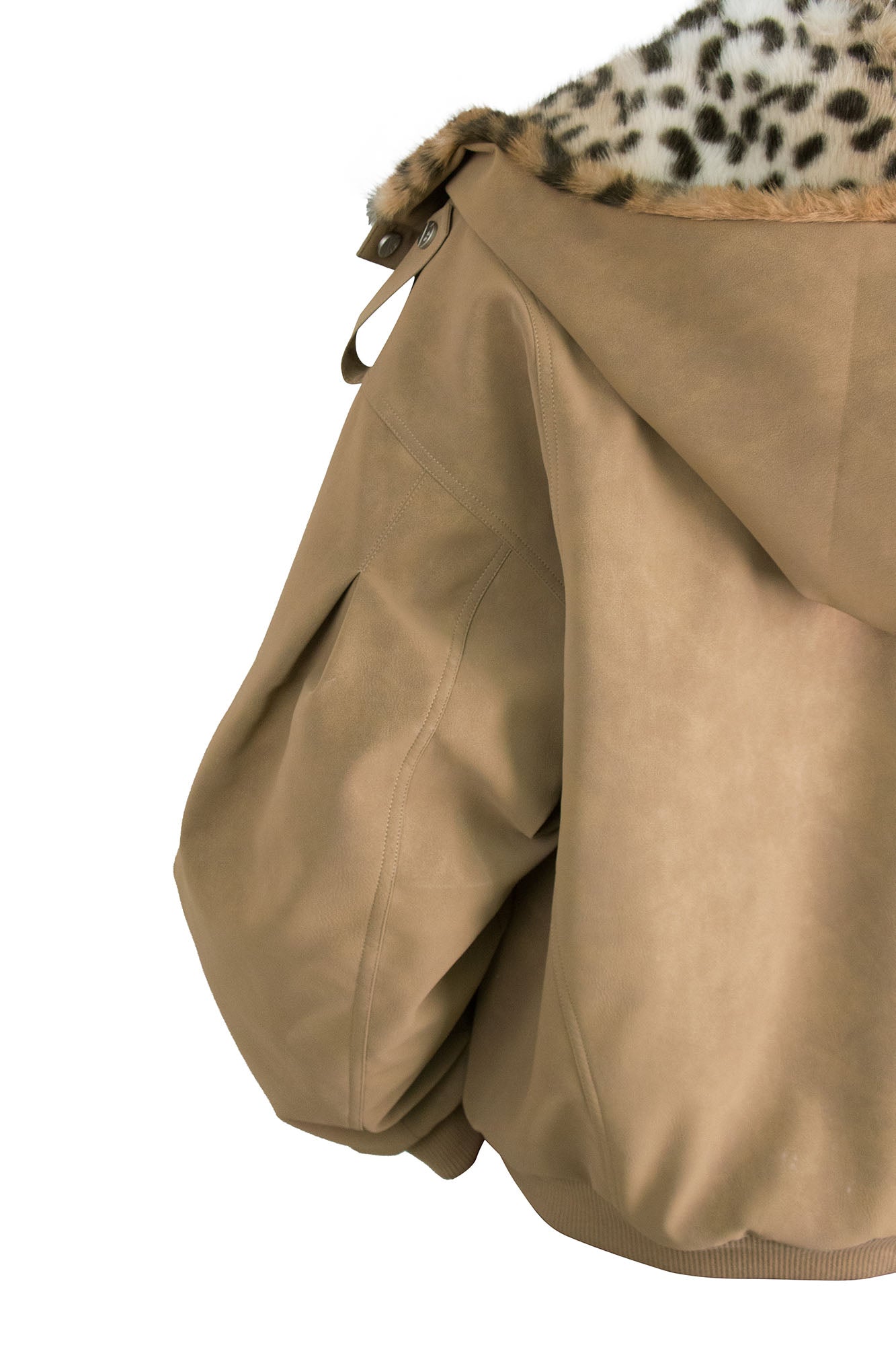 RELABEL Detachable Plush Scarf Hooded Suede Jacket Brown, premium urban and streetwear designers apparel on PROJECTISR.com, RELABEL