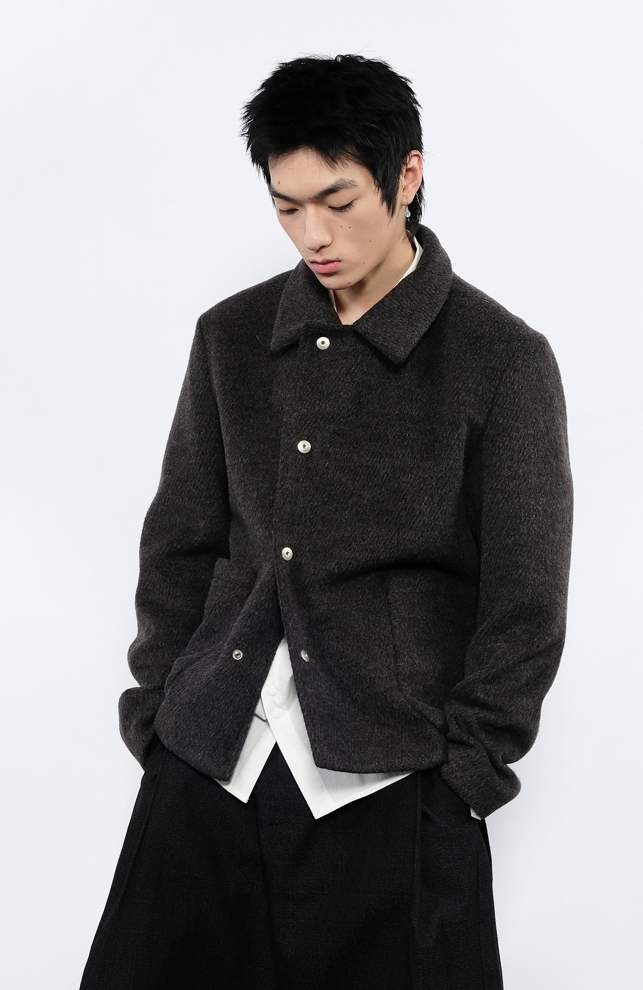 7440 37 1 Flap Pockets Wool-Blend Jacket, premium urban and streetwear designers apparel on PROJECTISR.com, 7440 37 1