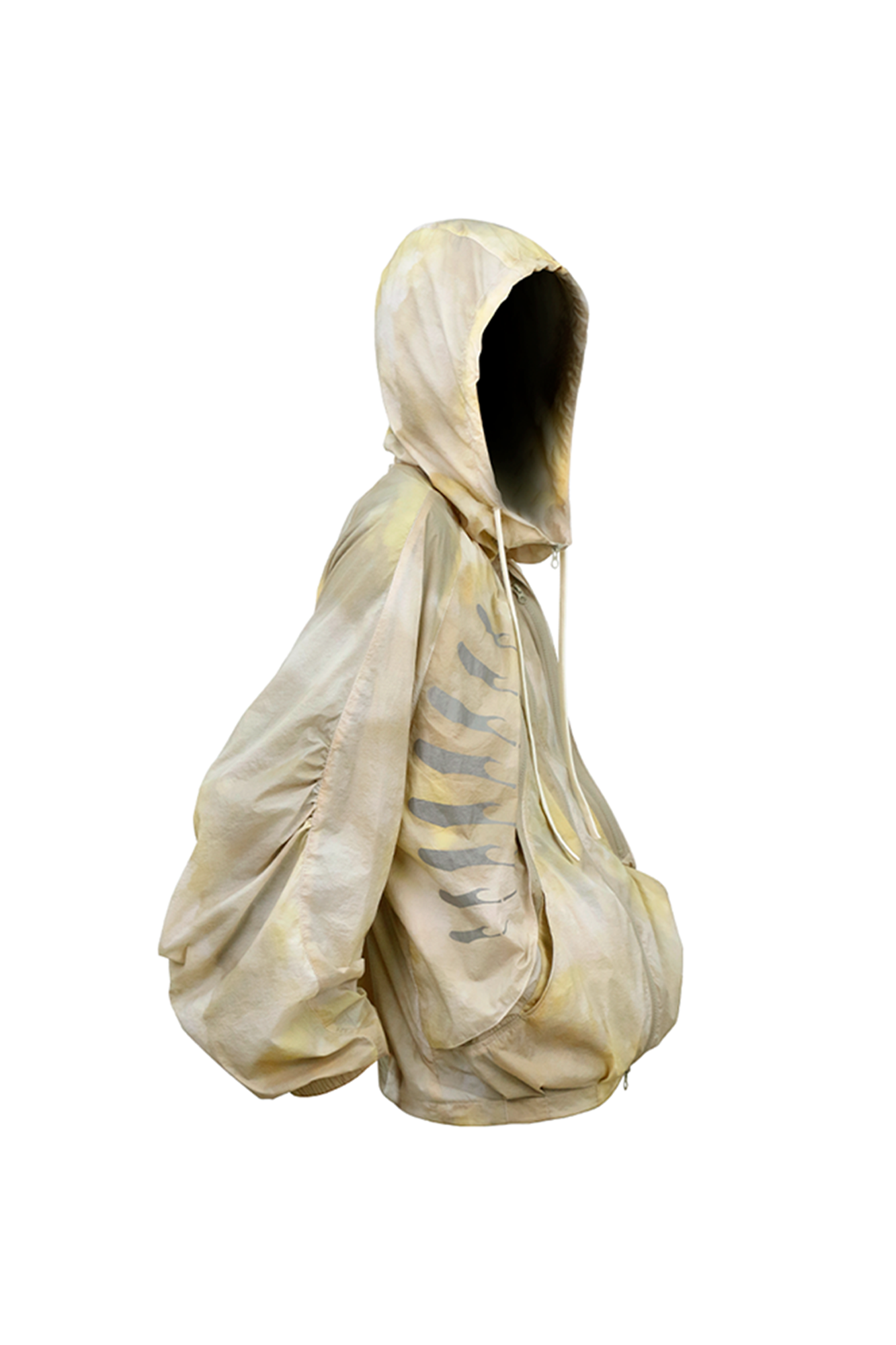 RELABEL Acid-Wash Balloon Hem Hooded Jacket Yellow, premium urban and streetwear designers apparel on PROJECTISR.com, RELABEL