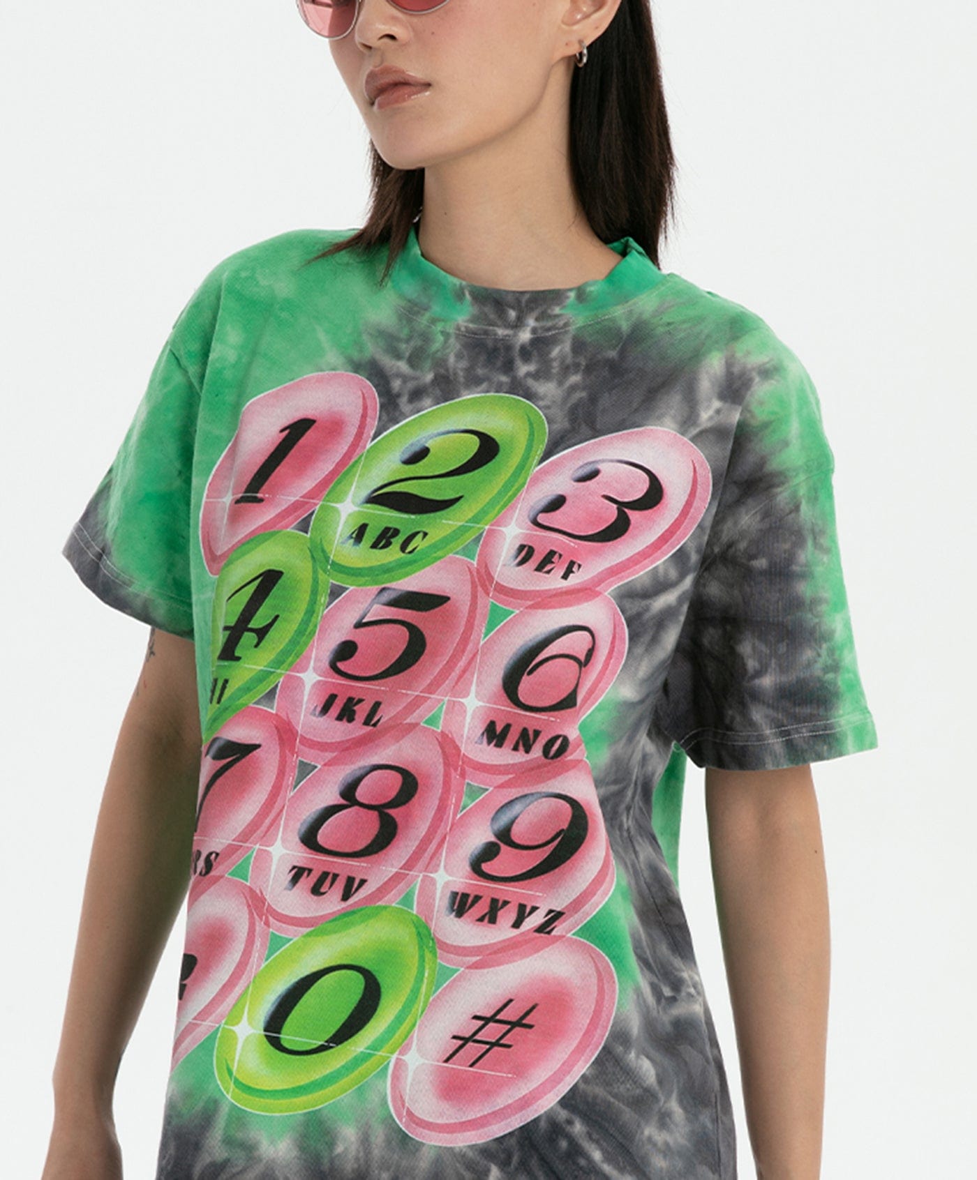 RTVG Tie-Dye Full-print Telephone T-Shirt