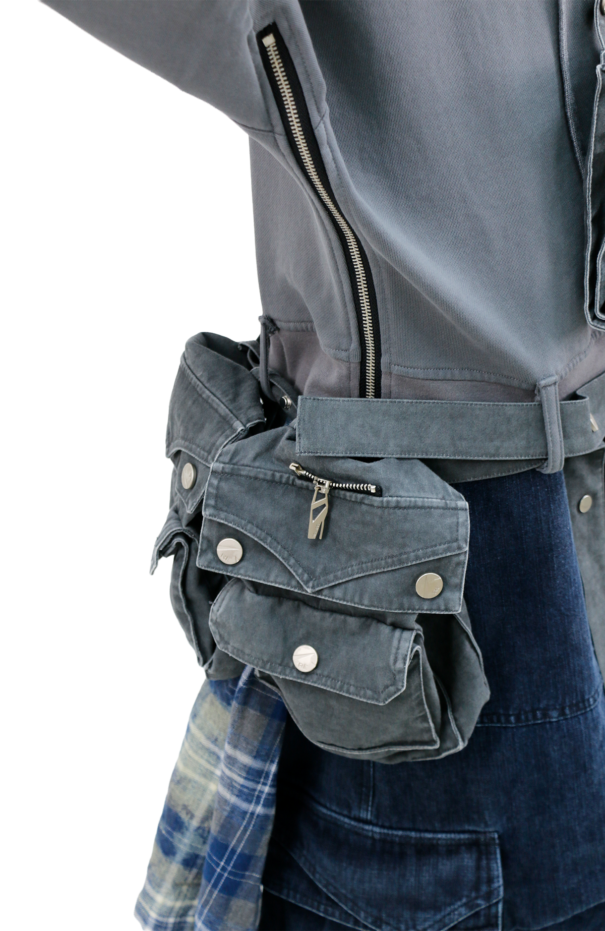 RELABEL Detachable Adjustable Zippered Denim Belt Bag