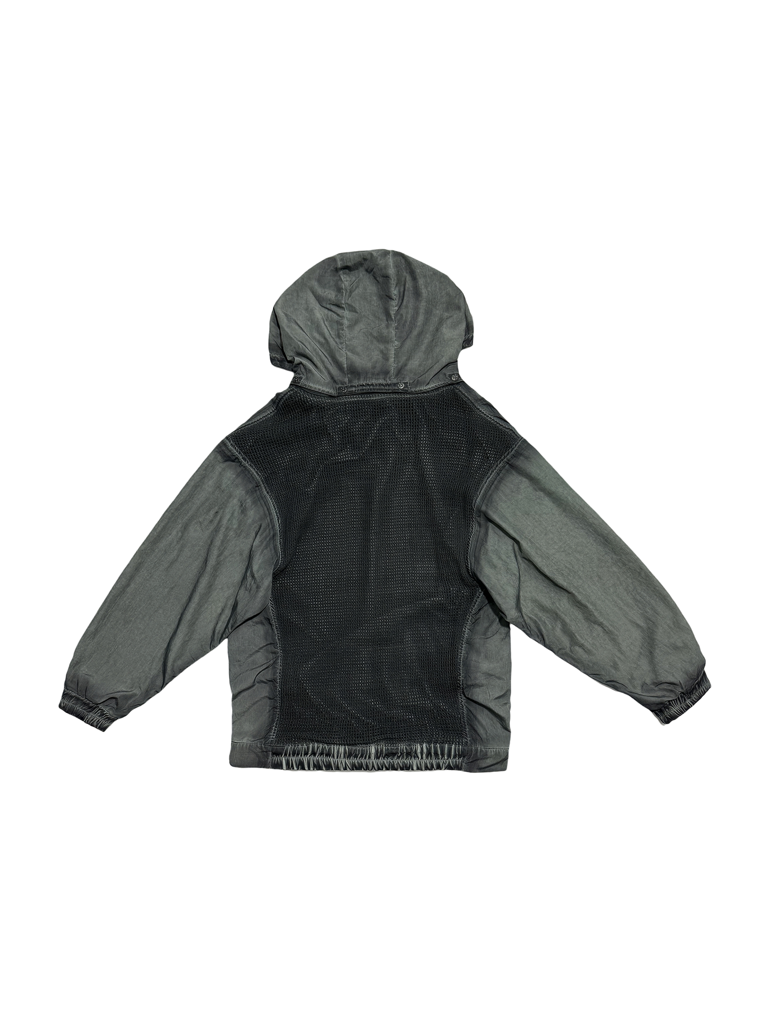 STEAM Distressed Zip-Up Detachable Hooded Jacket
