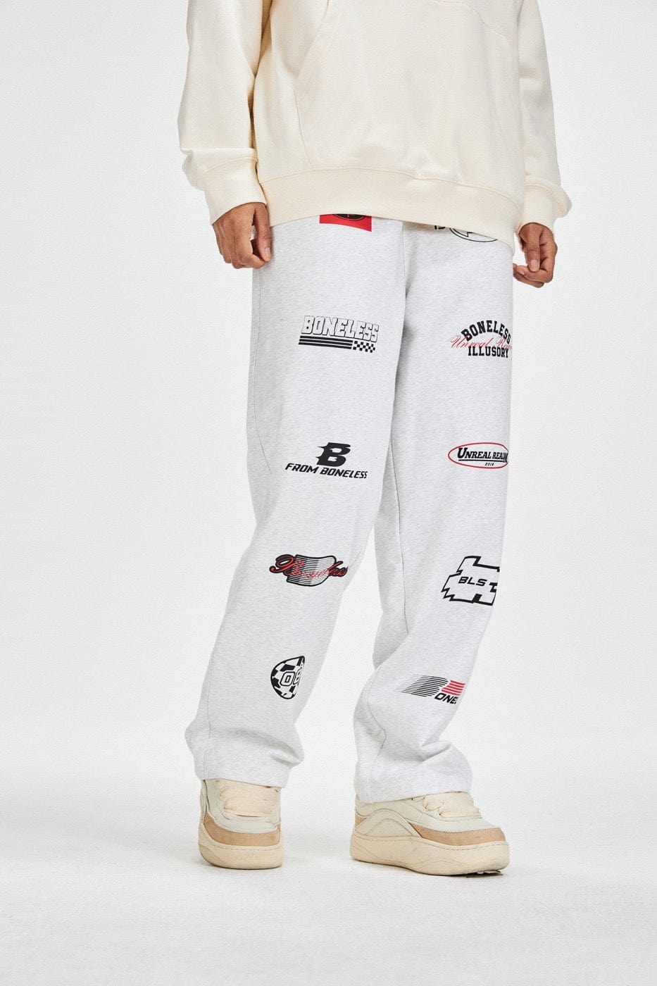 BONELESS Racing Logo Sweatpants, premium urban and streetwear designers apparel on PROJECTISR.com, BONELESS