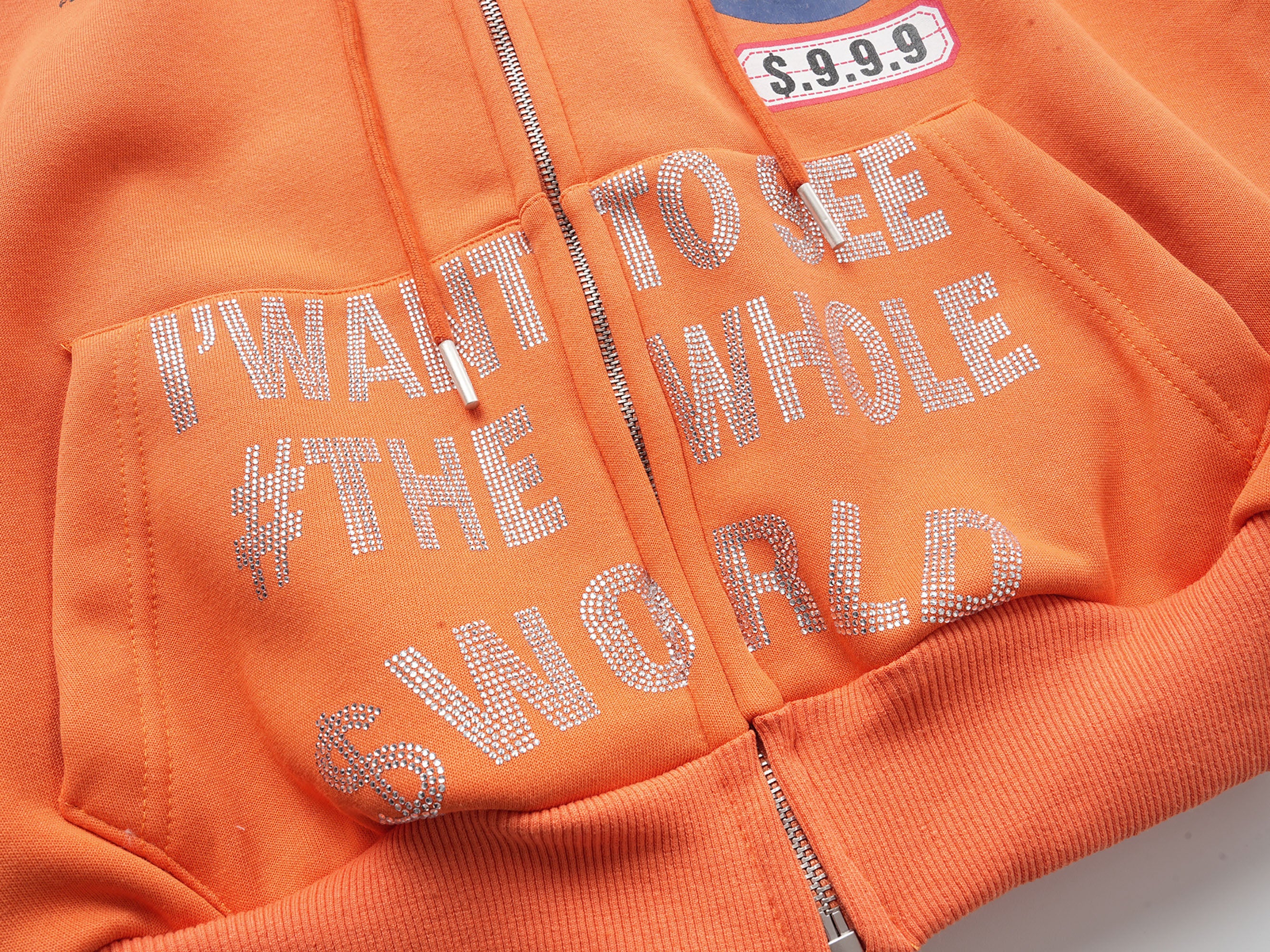 CLP Badge Patch Cropped Zip-Up Hoodie