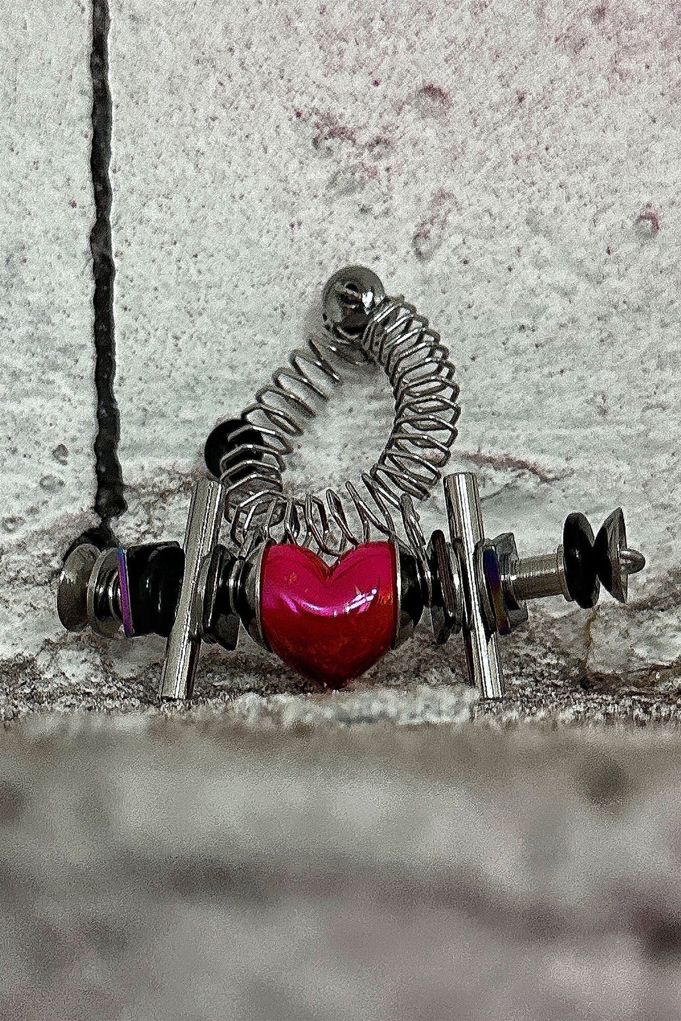 ILLUSORY Time Machine Neon Heart Spiral Coil Ring, premium urban and streetwear designers apparel on PROJECTISR.com, ILLUSORY