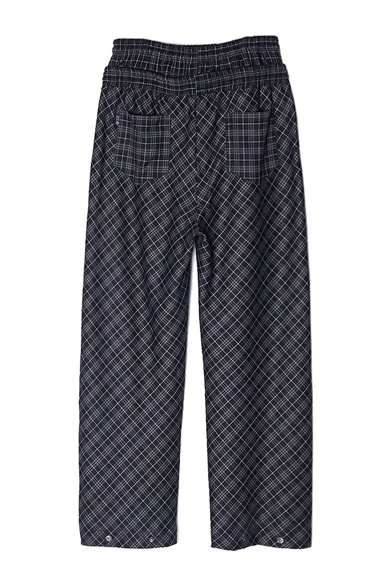 ASSEEN Plaid Double-Waist Drawstring Wide-Leg Pants, premium urban and streetwear designers apparel on PROJECTISR.com, ASSEEN