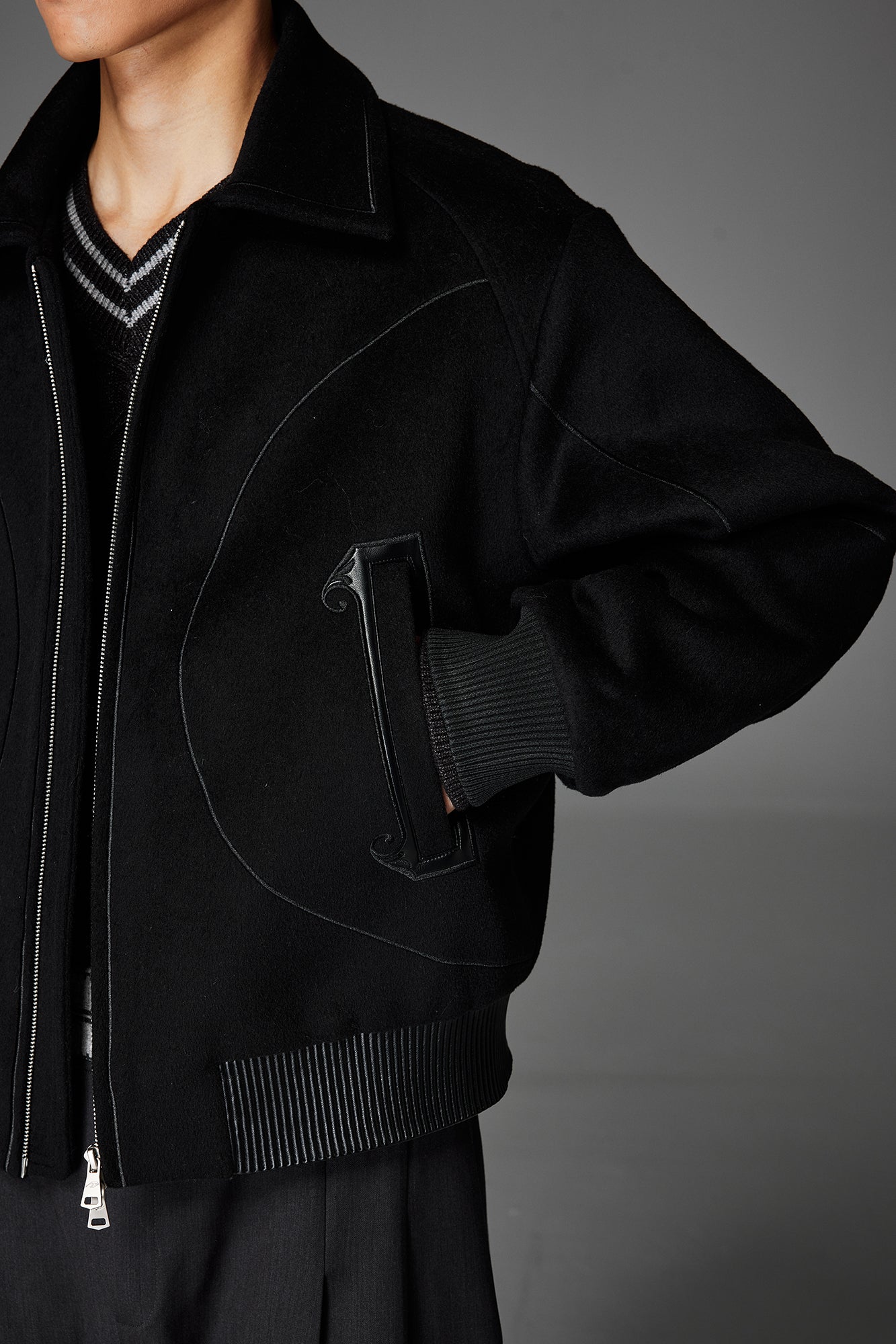 CATSSTAC Topstitch Ornate Pocket Wool-Blend Jacket