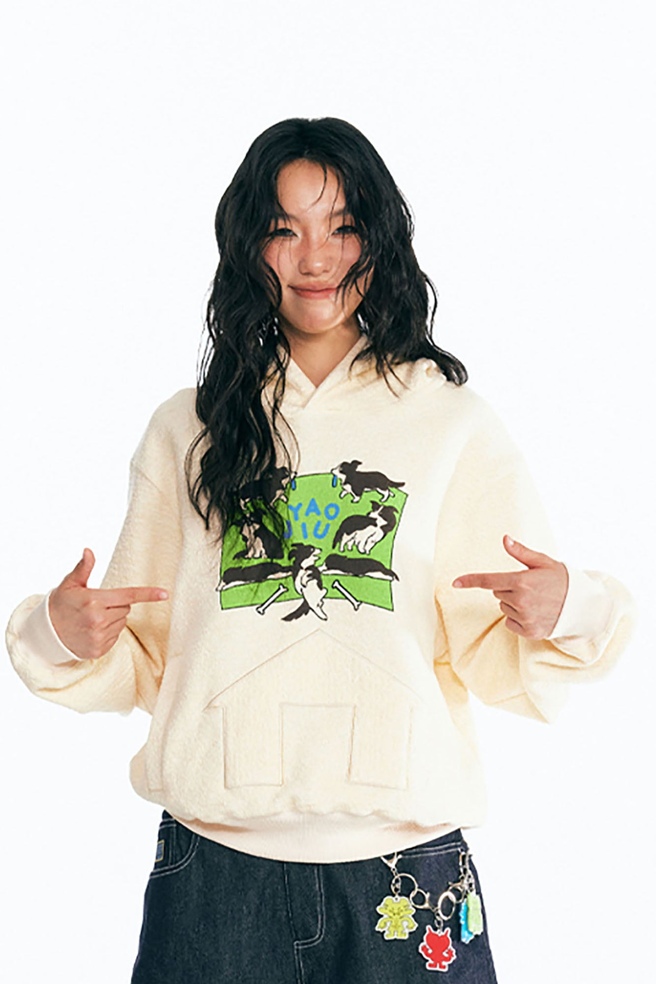 1997 POSTOFFICE Puppy Paradise Graphic Oversized Hoodie, premium urban and streetwear designers apparel on PROJECTISR.com, 1997 POSTOFFICE