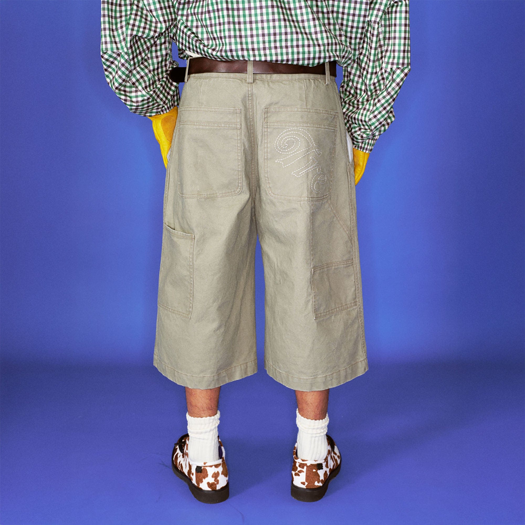 TRECLUB Retro Embroidered Pocket Cargo Shorts, premium urban and streetwear designers apparel on PROJECTISR.com, TRECLUB