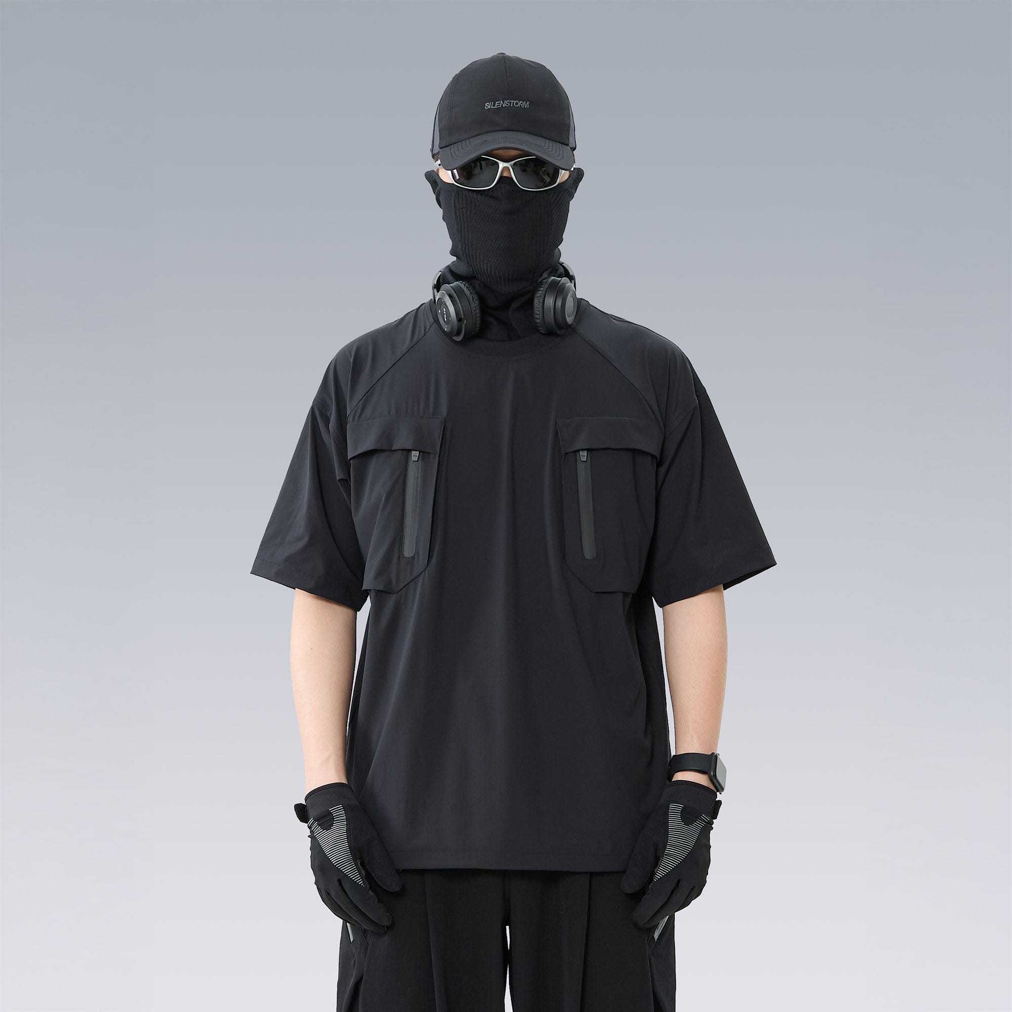SILENSTORM Tactical Mesh-Back Zip Pocket T-Shirt, premium urban and streetwear designers apparel on PROJECTISR.com, SILENSTORM