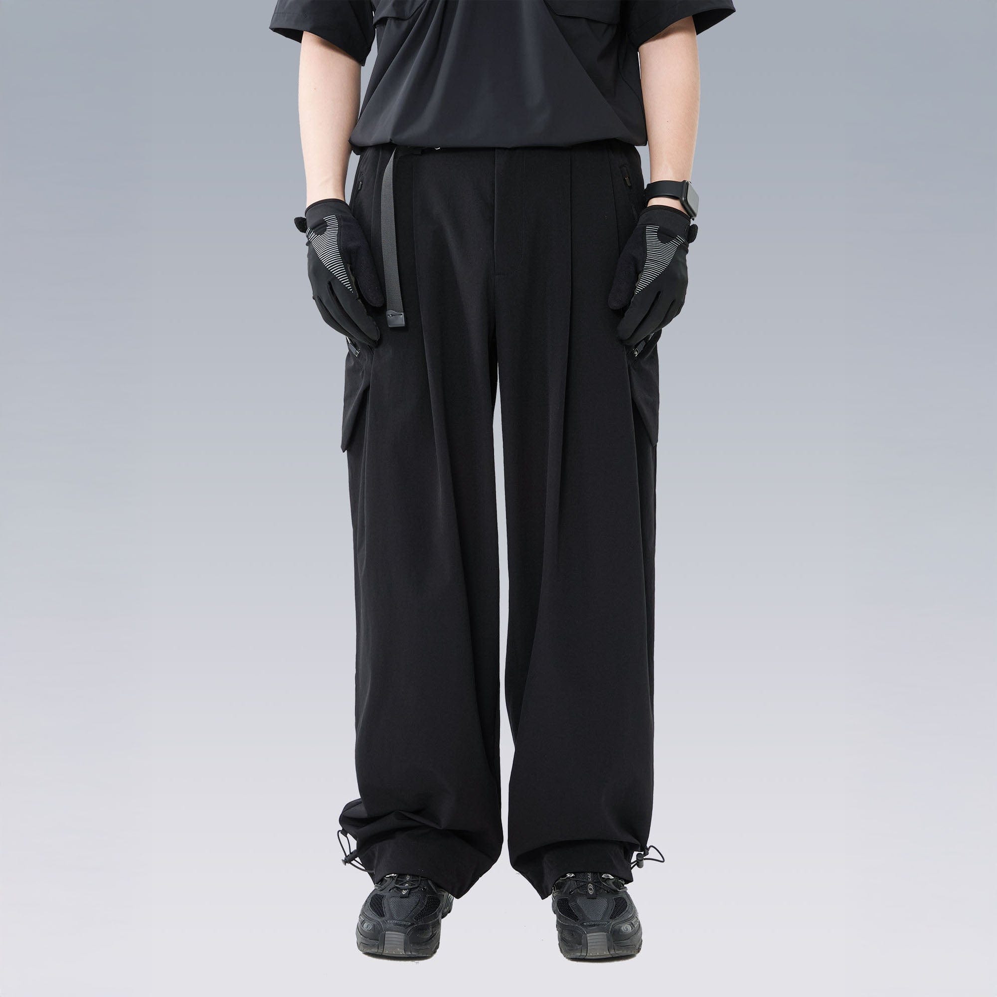 SILENSTORM Drawstring-Hem Webbing Belt Utility Pants, premium urban and streetwear designers apparel on PROJECTISR.com, SILENSTORM