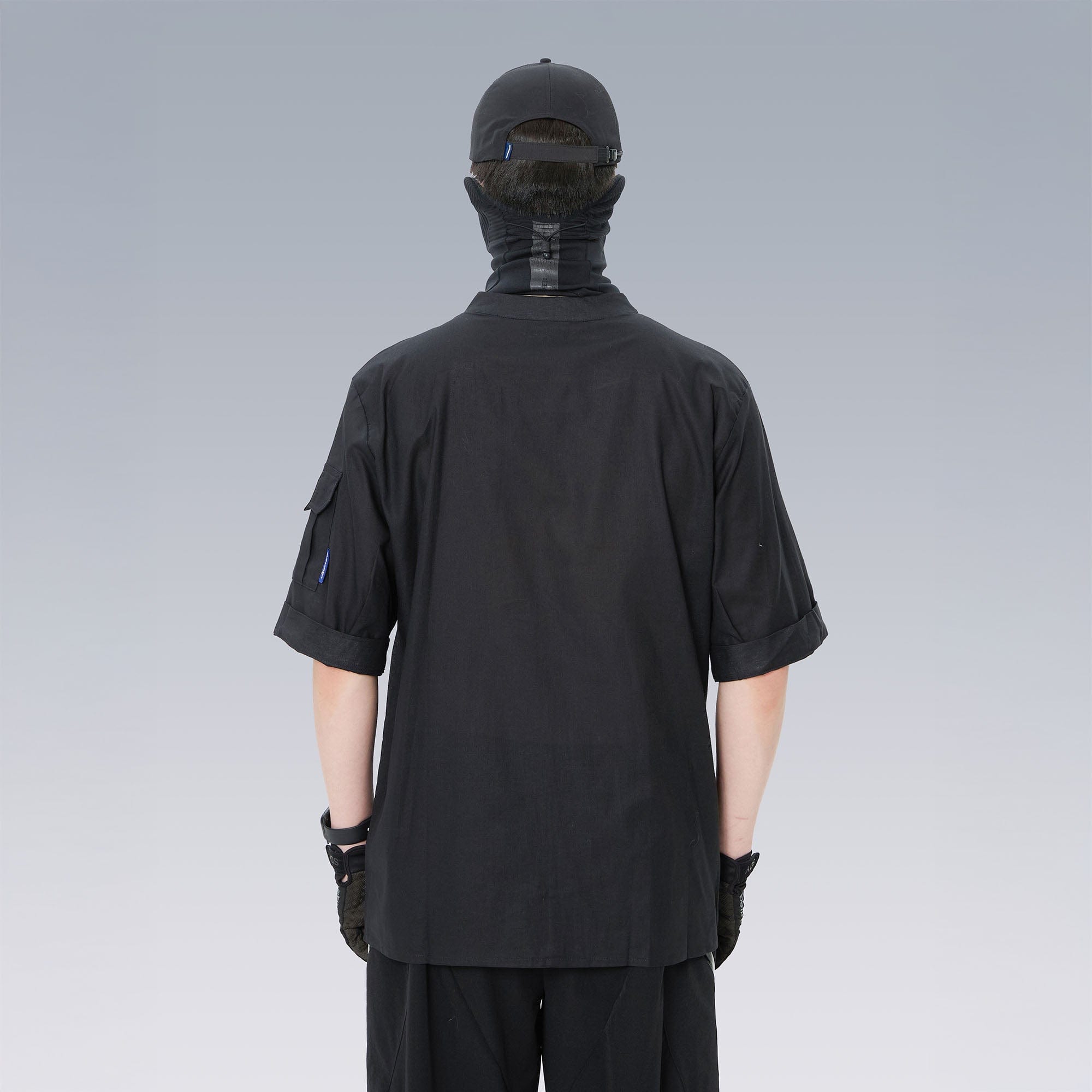 SILENSTORM Asymmetrical Zip Ramie Utility Shirt, premium urban and streetwear designers apparel on PROJECTISR.com, SILENSTORM