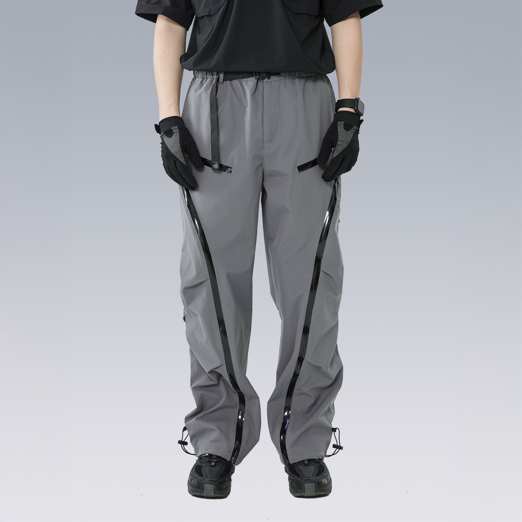 SILENSTORM Arc-Zip Crinkled Water-Repellent Utility Pants, premium urban and streetwear designers apparel on PROJECTISR.com, SILENSTORM